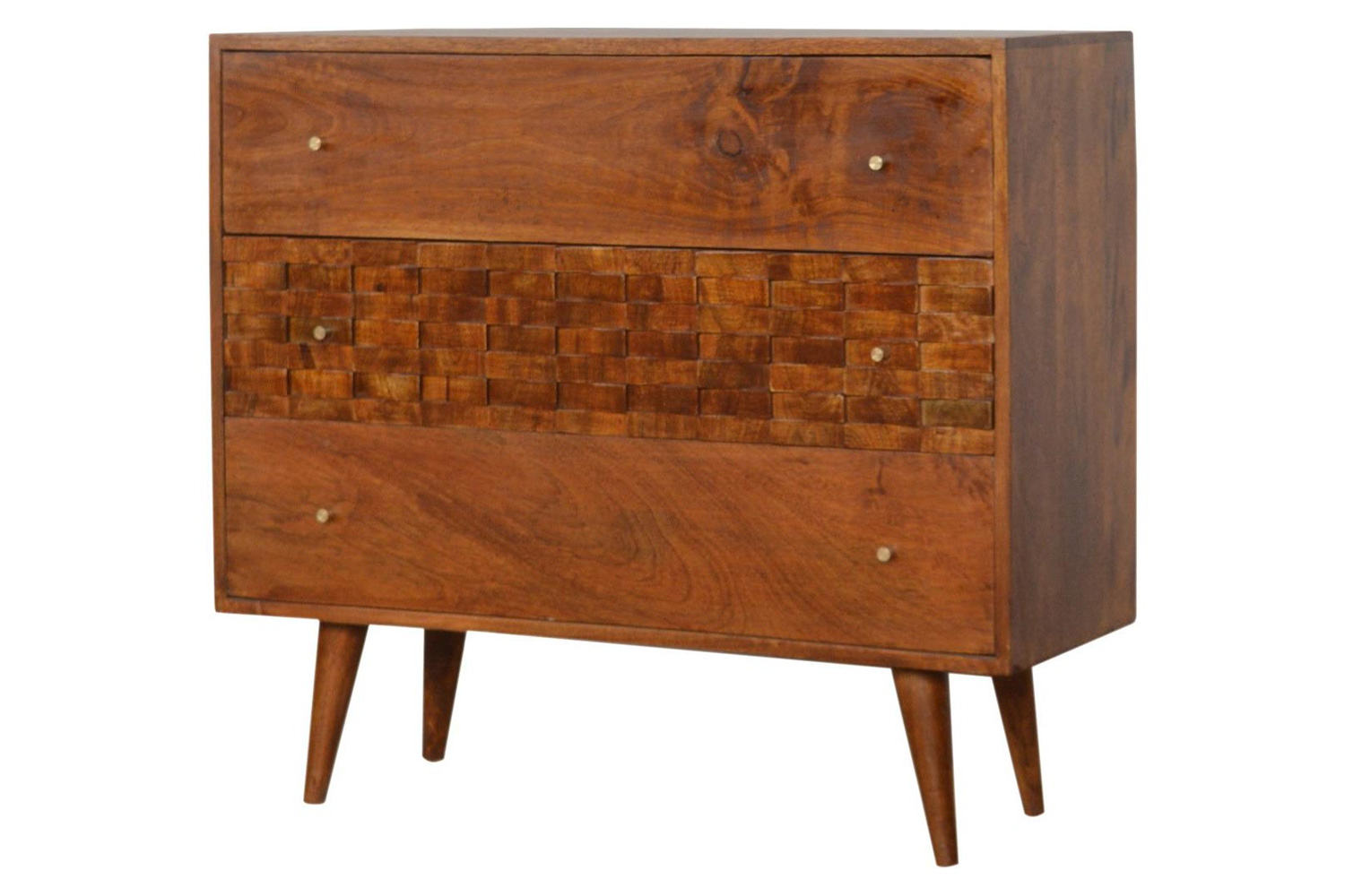 Artisan - Tile Carved Chest in Chestnut