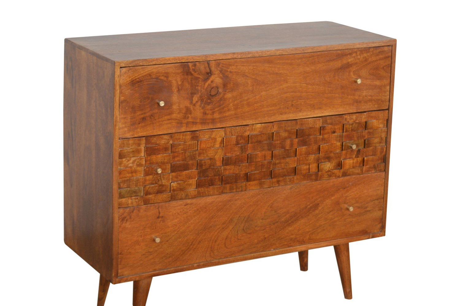 Artisan - Tile Carved Chest in Chestnut