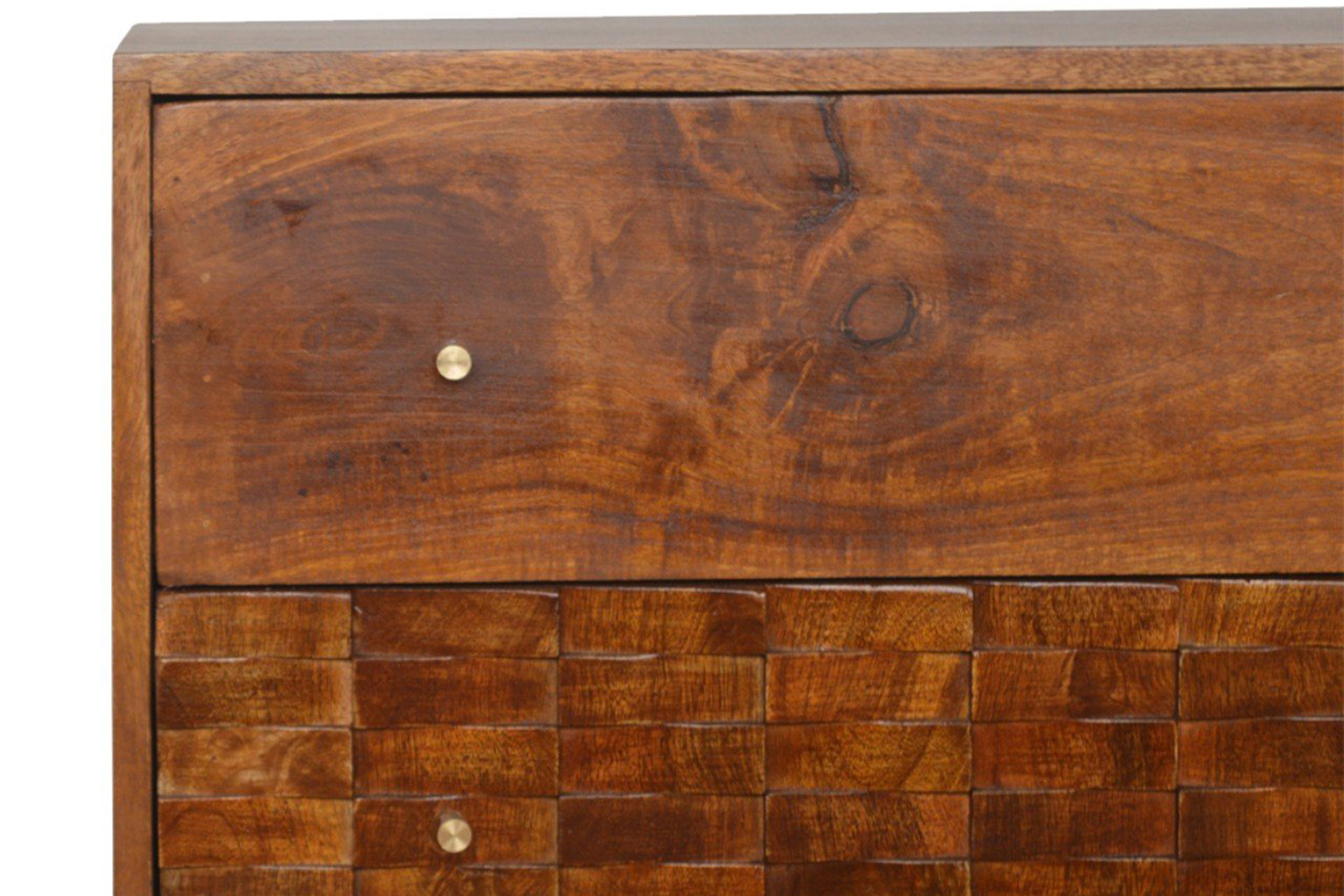 Artisan - Tile Carved Chest in Chestnut