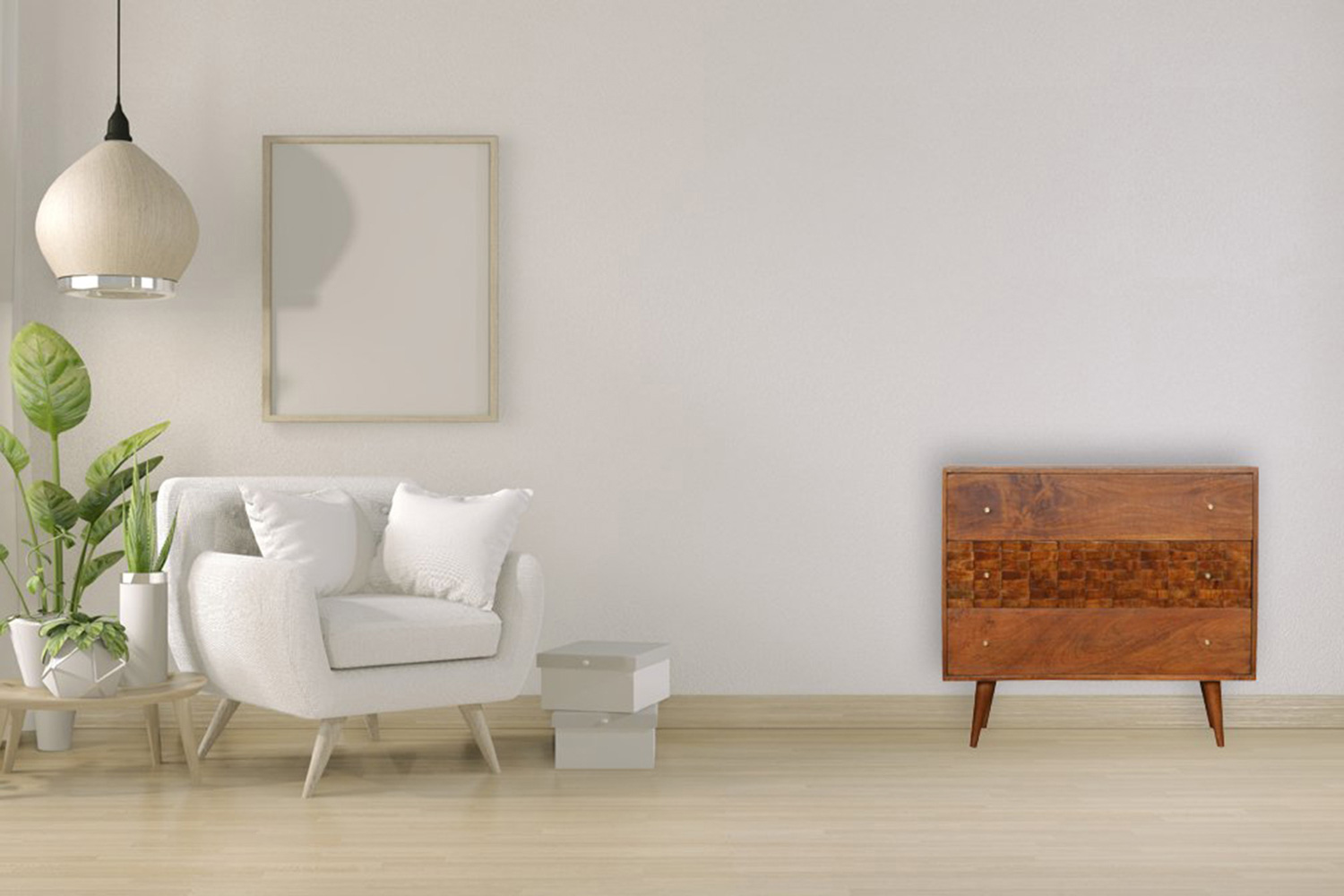 Artisan - Tile Carved Chest in Chestnut
