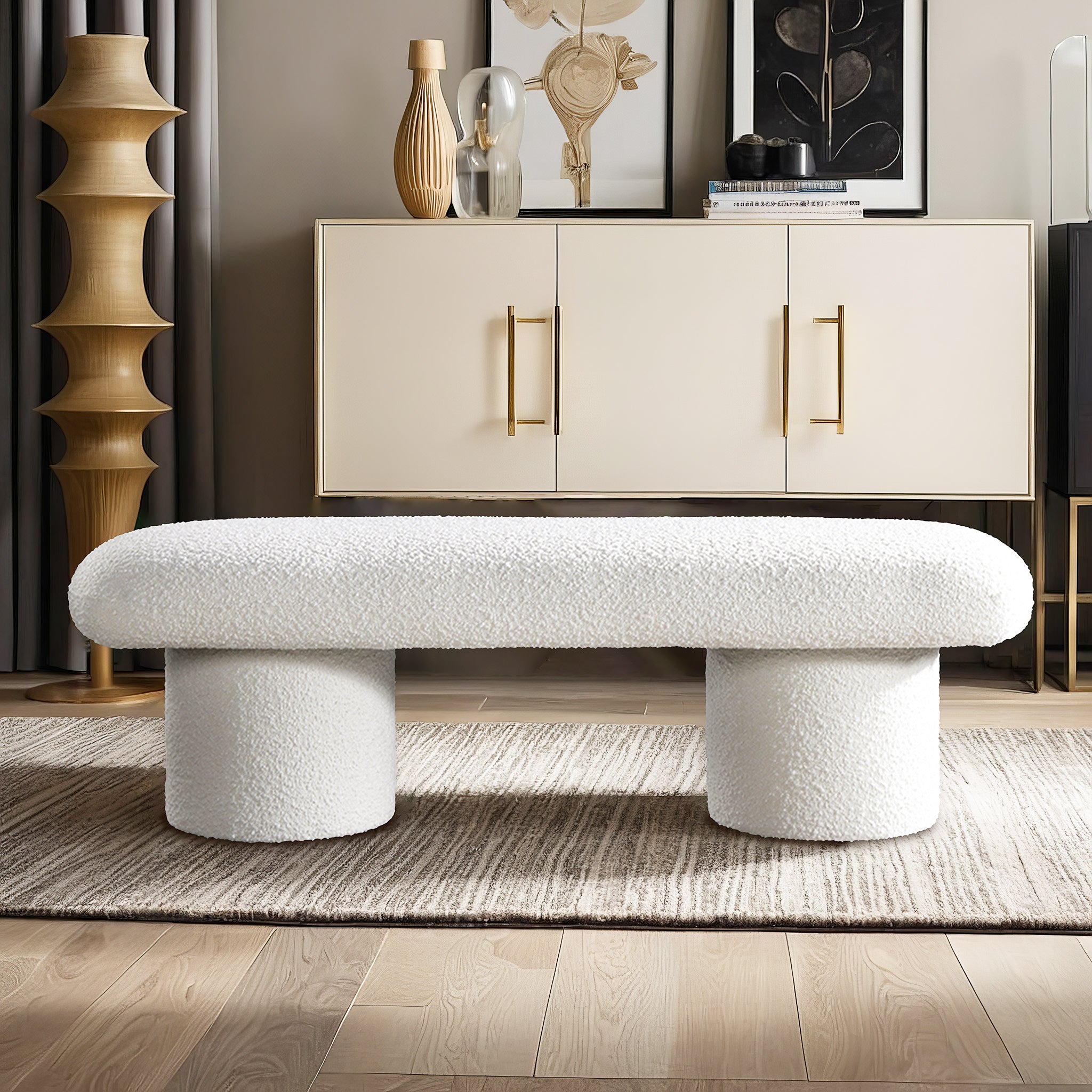 Ashcroft - Randolph Ivory Boucle Bench