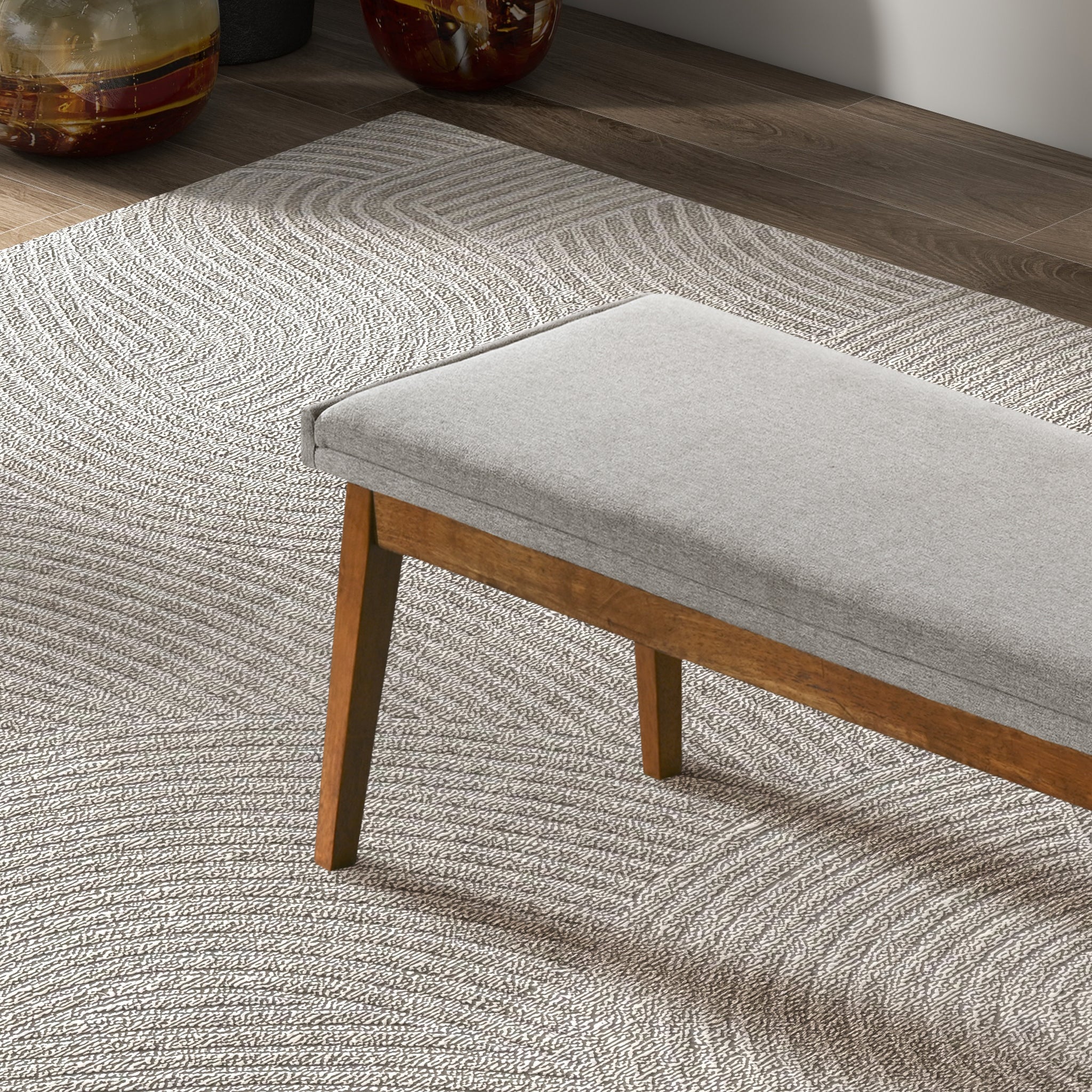 Ashcroft - Warren Bench in Ash Gray Fabric