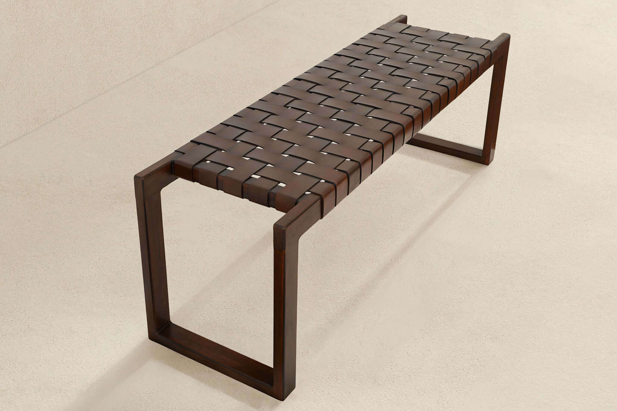 Ashcroft - Christina Leather Bench in Tan