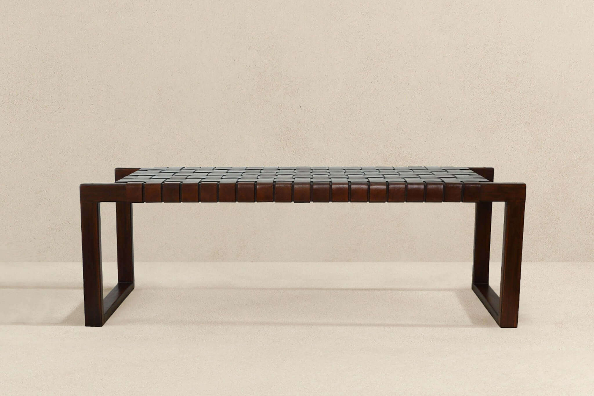 Ashcroft - Christina Leather Bench in Tan