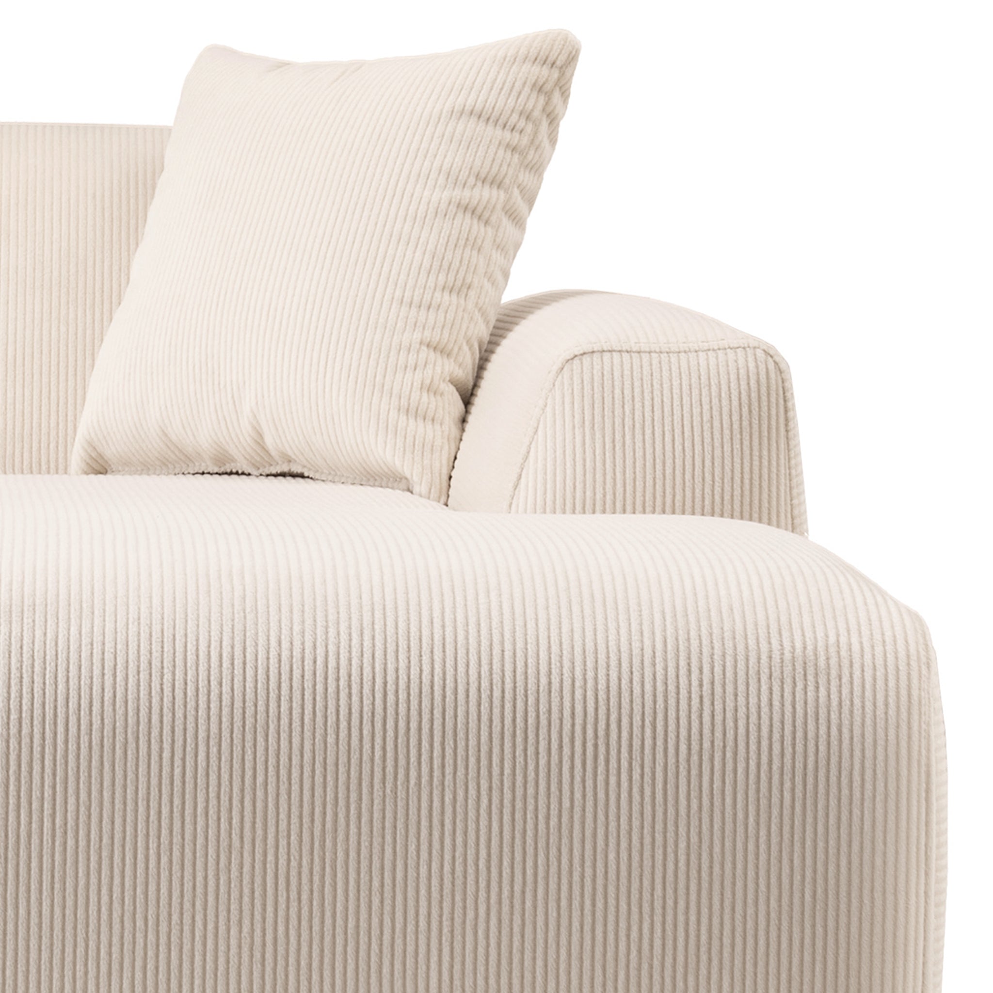 Ashcroft - Mar U-Shape Corner Sofa - Cream Corduroy
