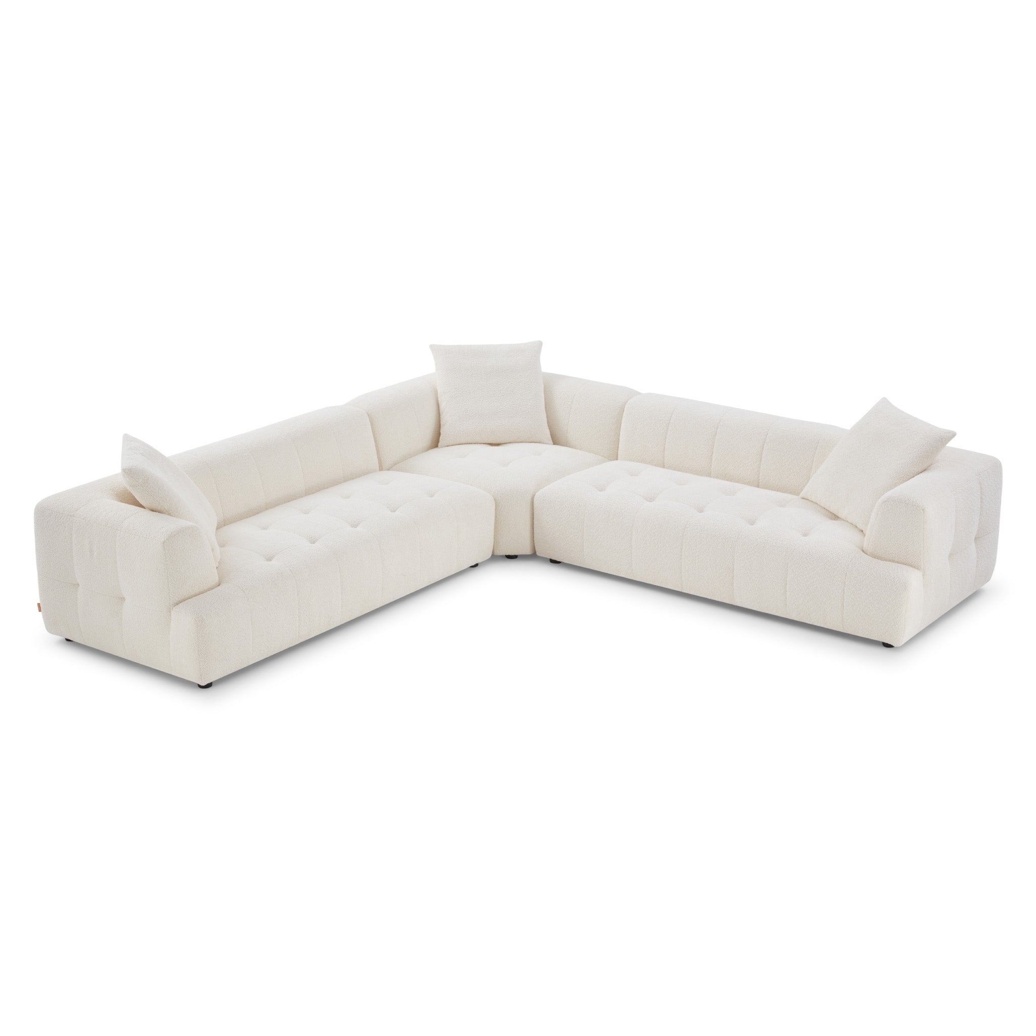Ashcroft - Kaynes Ivory Boucle Corner Sofa