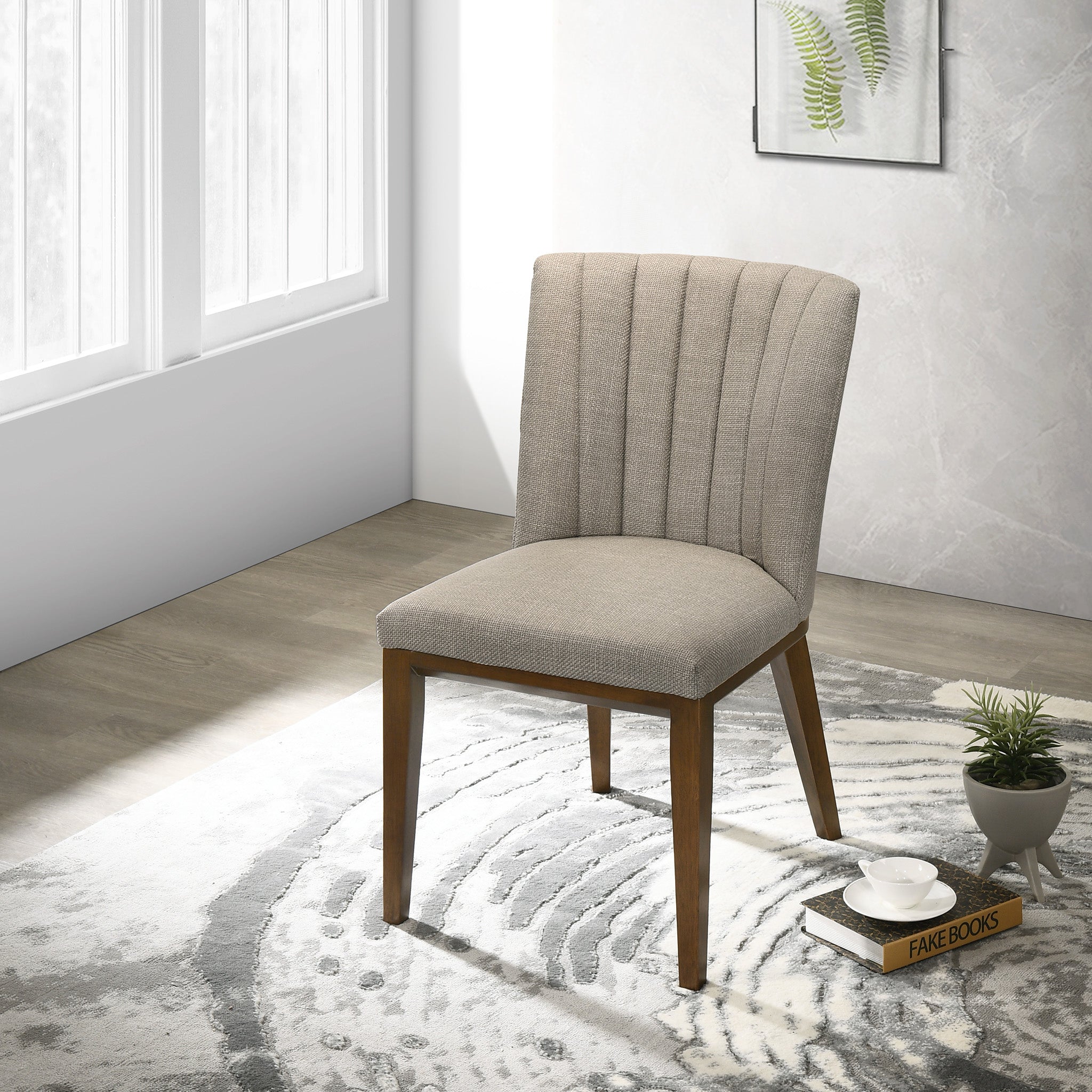 Ashcroft Elmwood Dining Chair (Set Of 2) - Cream Fabric