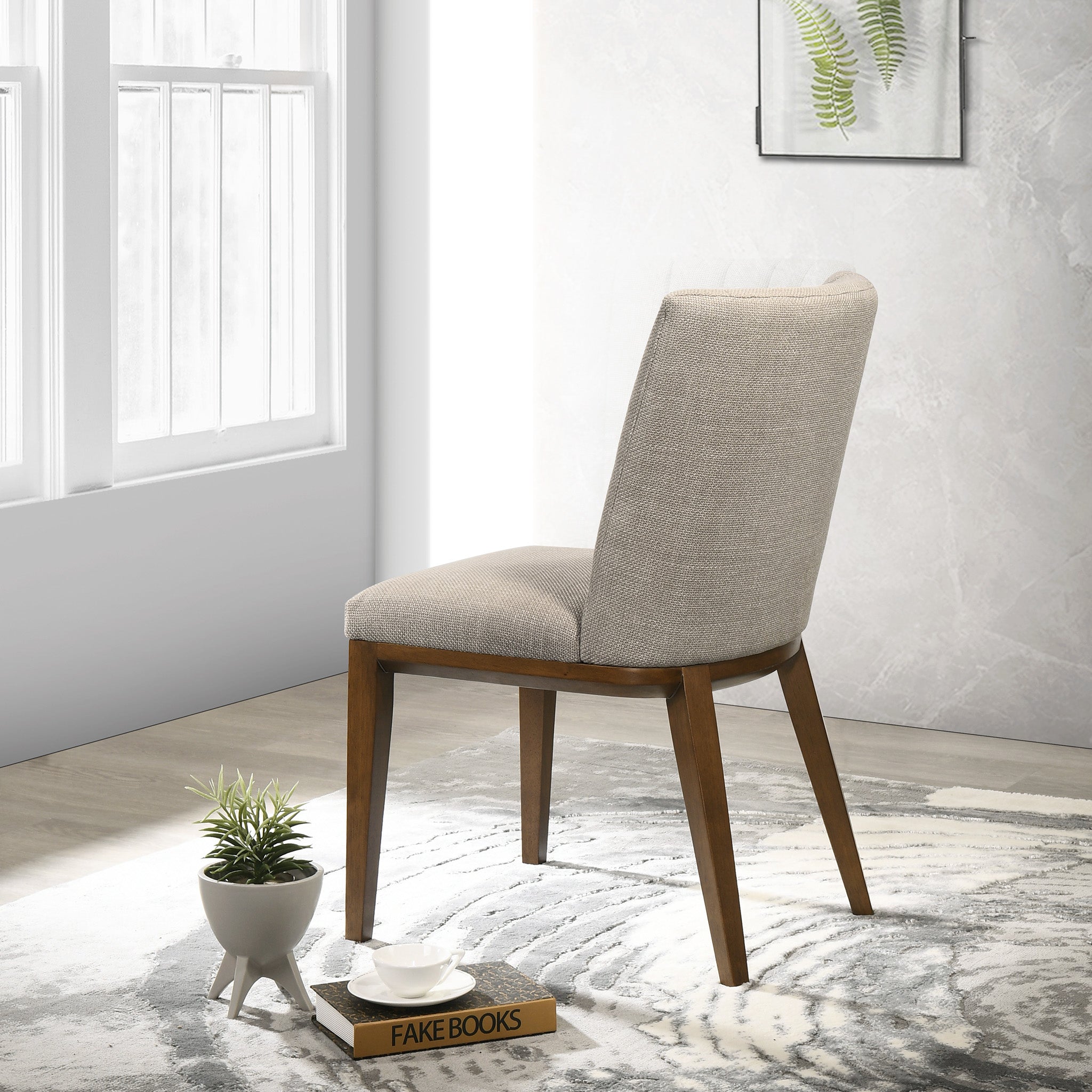 Ashcroft Elmwood Dining Chair (Set Of 2) - Cream Fabric