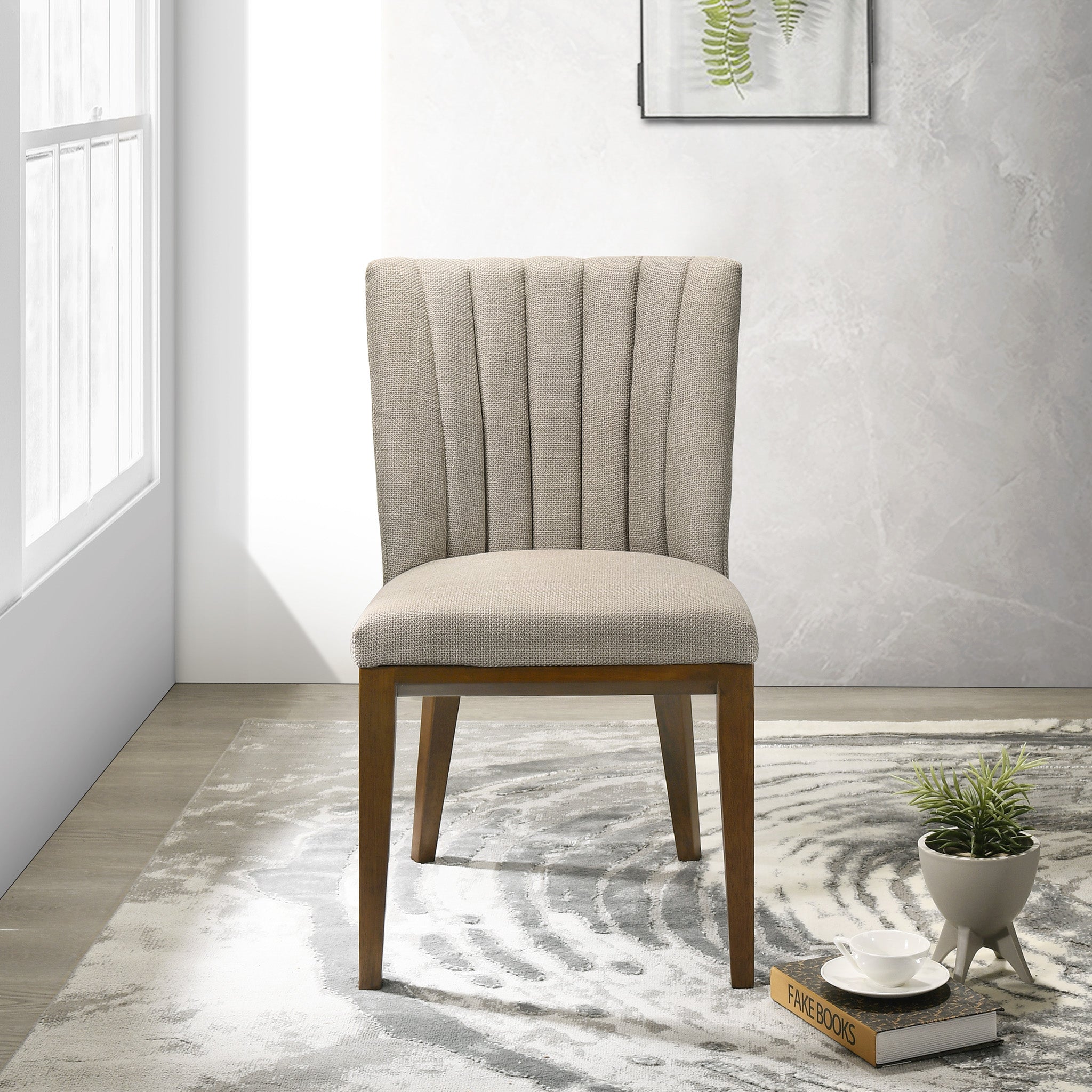 Ashcroft Elmwood Dining Chair (Set Of 2) - Cream Fabric