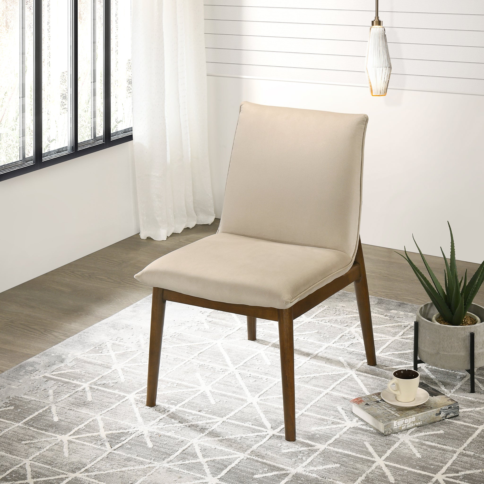 Ashcroft Monza Velvet Dining Chair (Set Of 2) - Beige