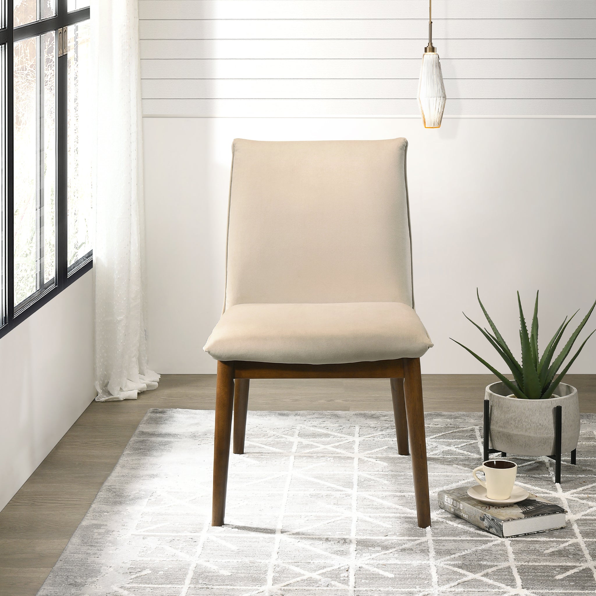 Ashcroft Monza Velvet Dining Chair (Set Of 2) - Beige