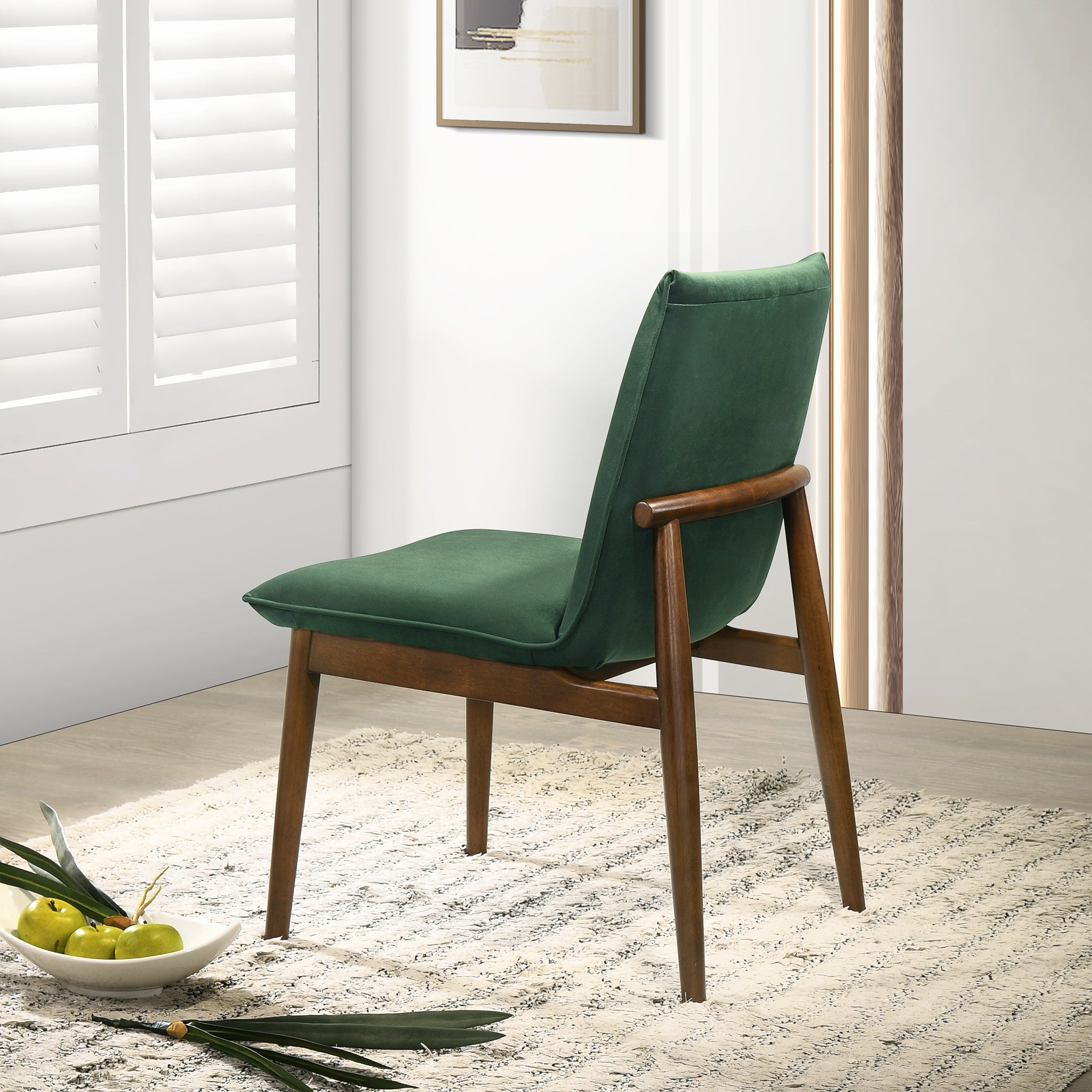 Ashcroft Monza Velvet Dining Chair (Set Of 2) - Dark Green
