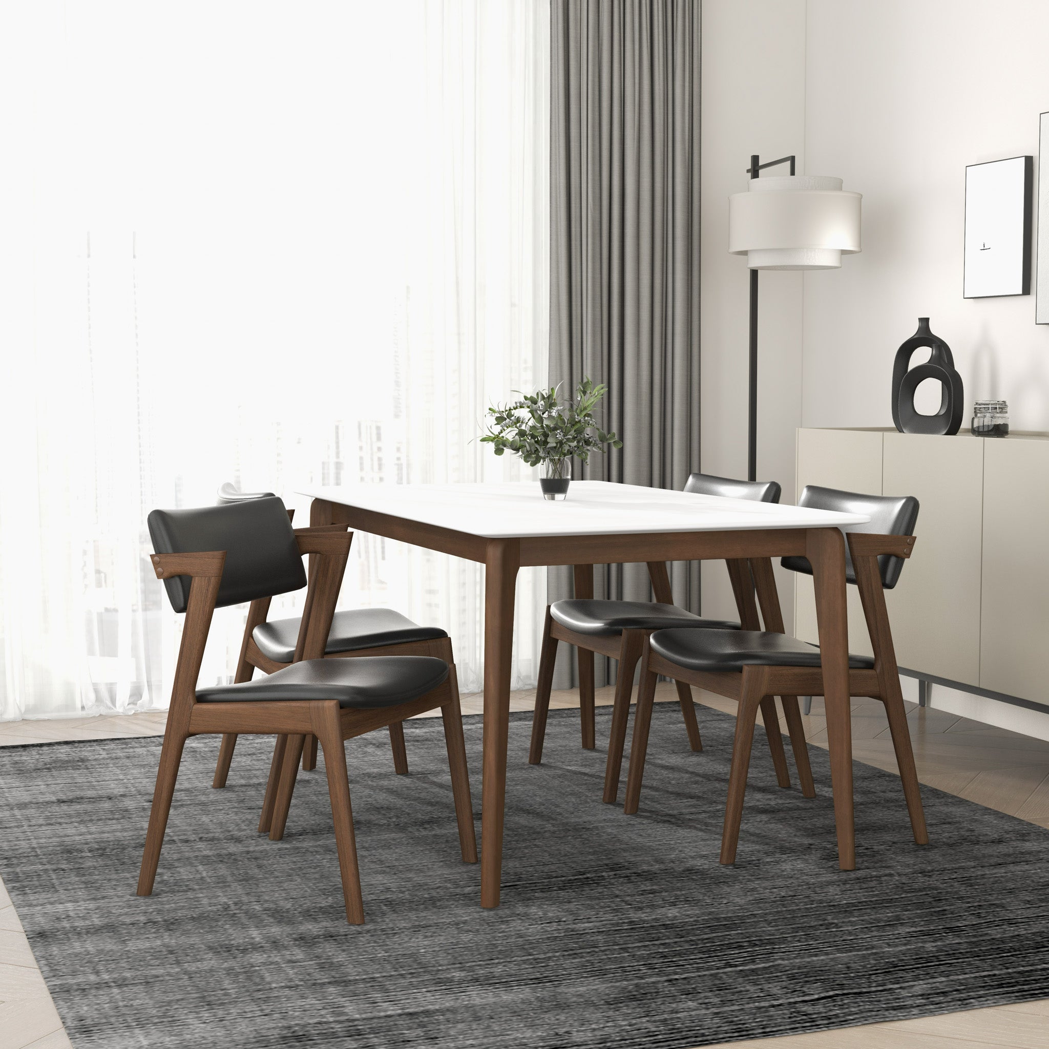 Ashcroft Edwin Dining Chair (Set Of 2) - Black Vegan Leather