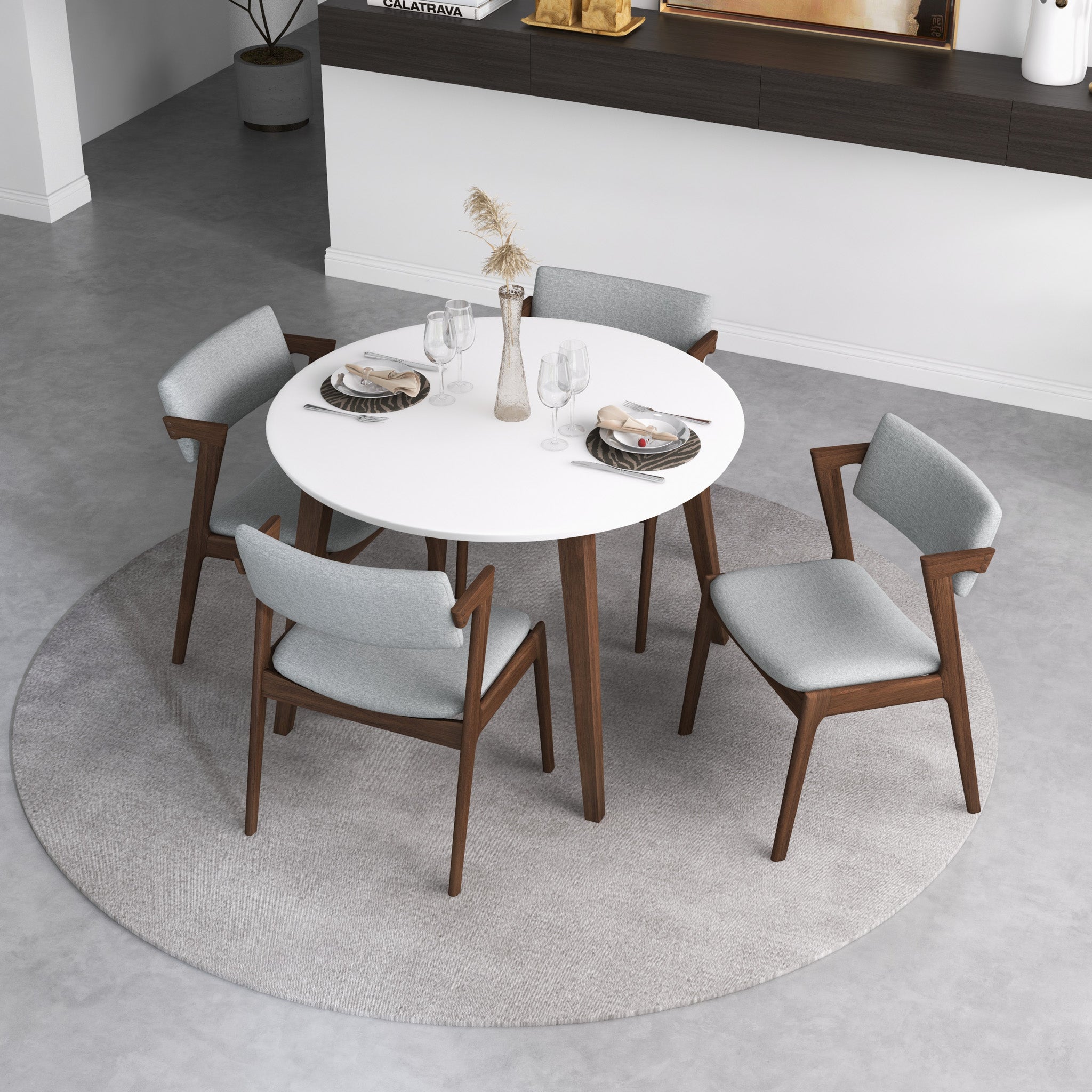 Ashcroft Edwin Dining Chair (Set Of 2) - Light Gray Fabric