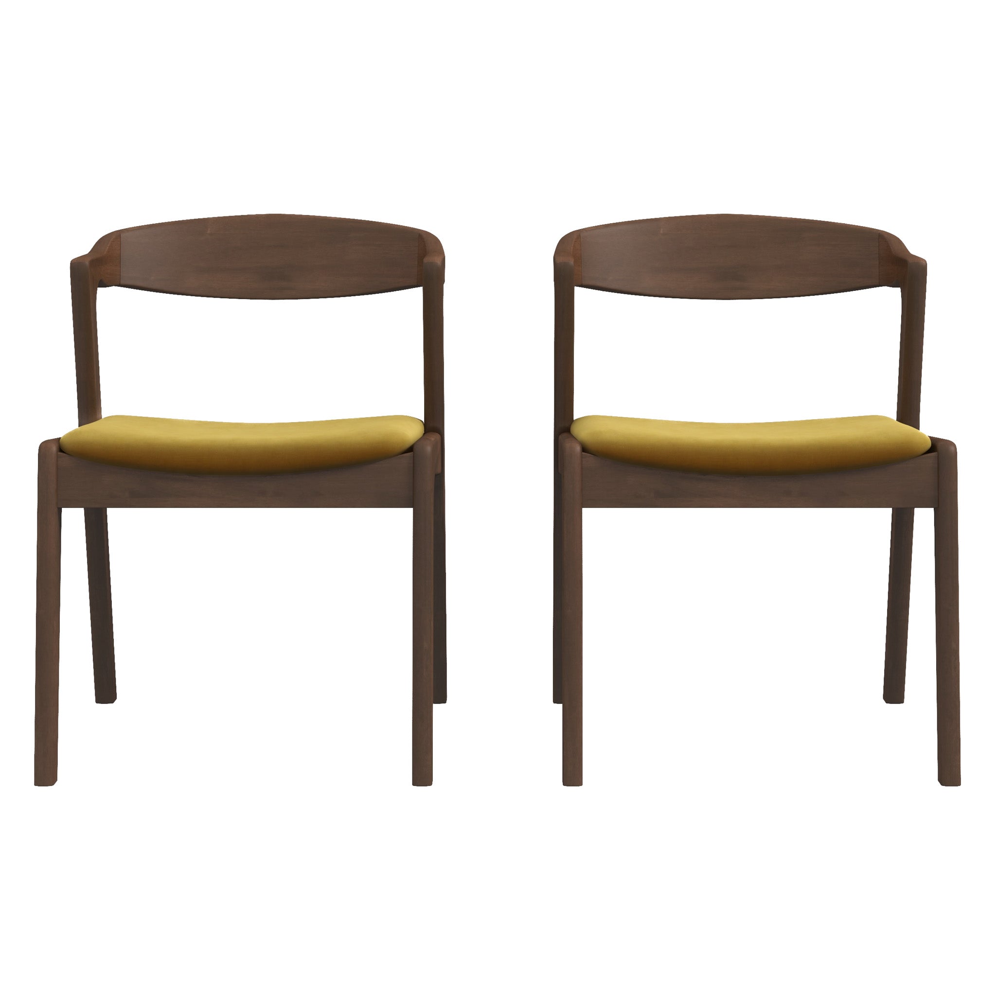 Ashcroft - Dakota Dark Yellow Velvet Dining Chair (Set Of 2)