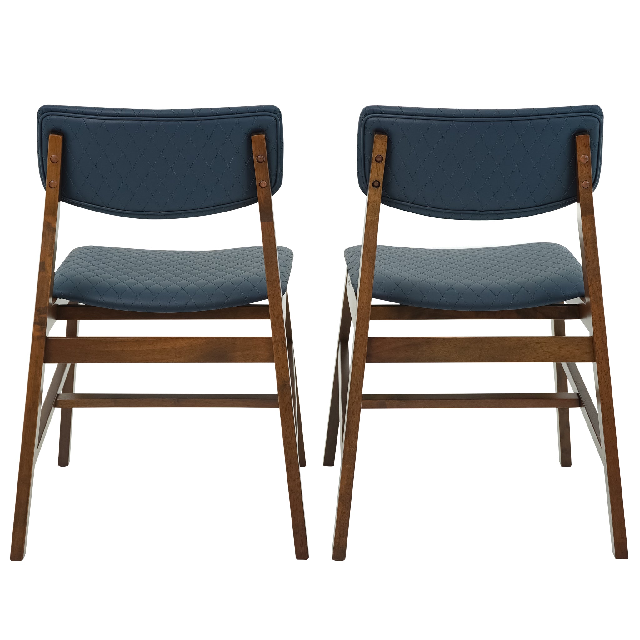 Ashcroft - Edgehill Dining Chair Set of 4 in Navy Blue Vegan Leather