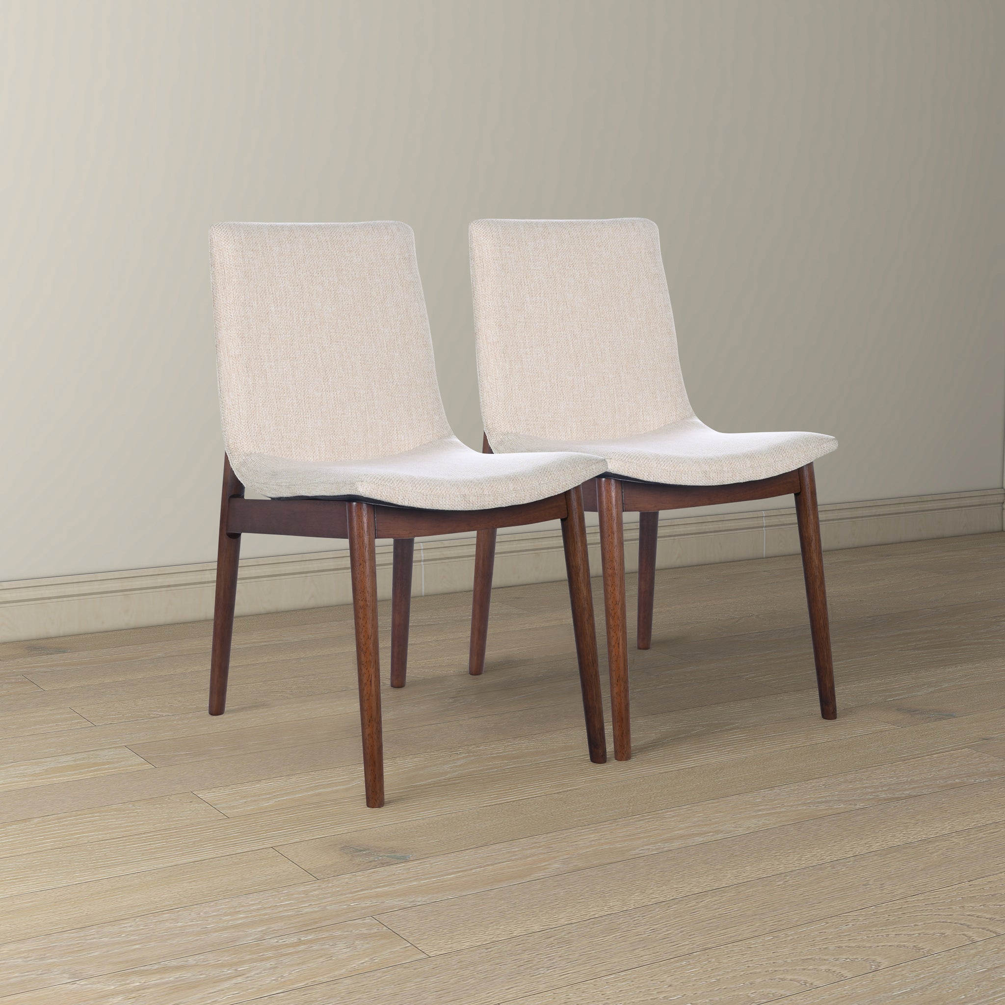 Ashcroft - Ravel Beige Fabric Dining Chair Set of 2