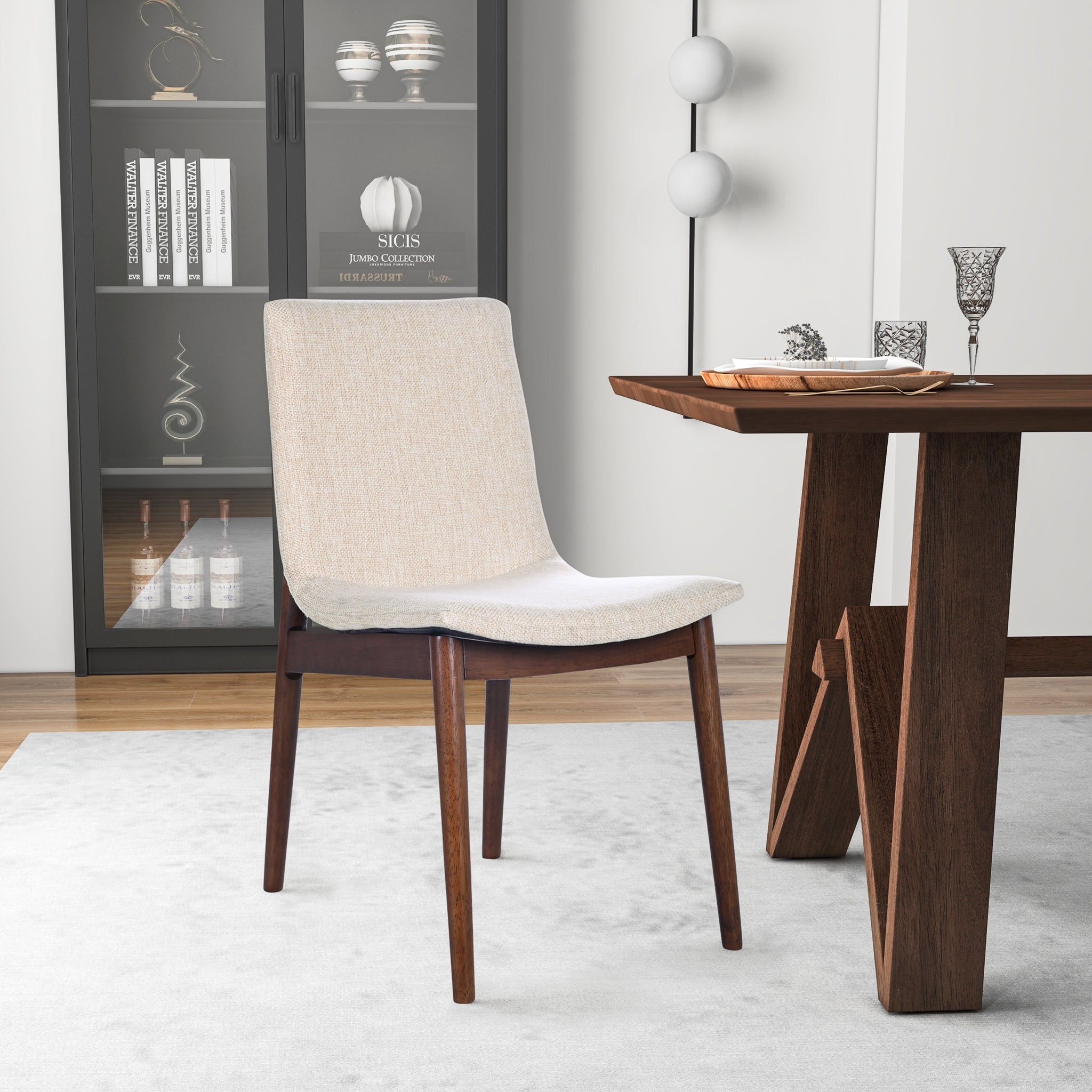 Ashcroft - Ravel Beige Fabric Dining Chair Set of 2
