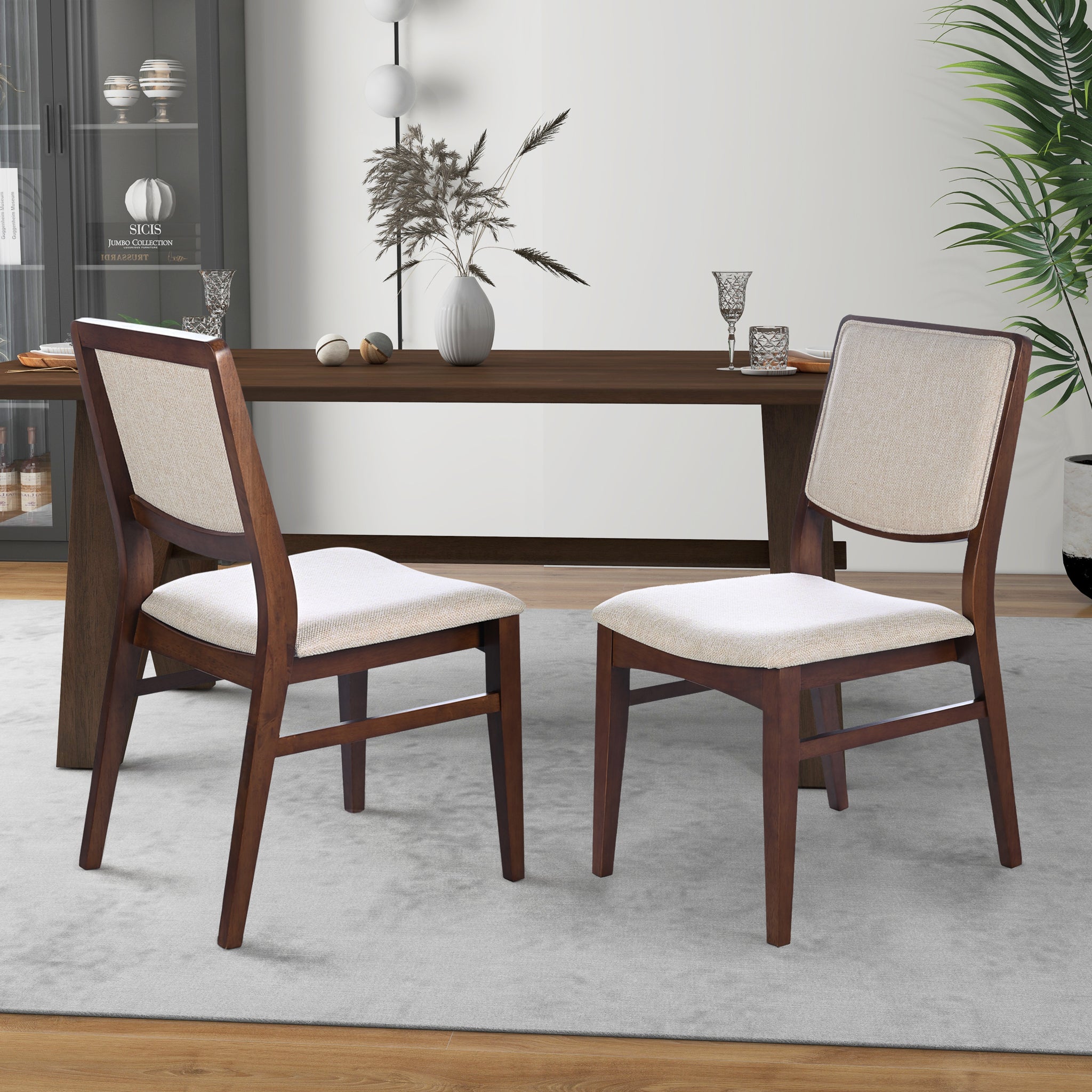 Ashcroft - Skylar Beige Fabric Dining Chair (Set Of 2)