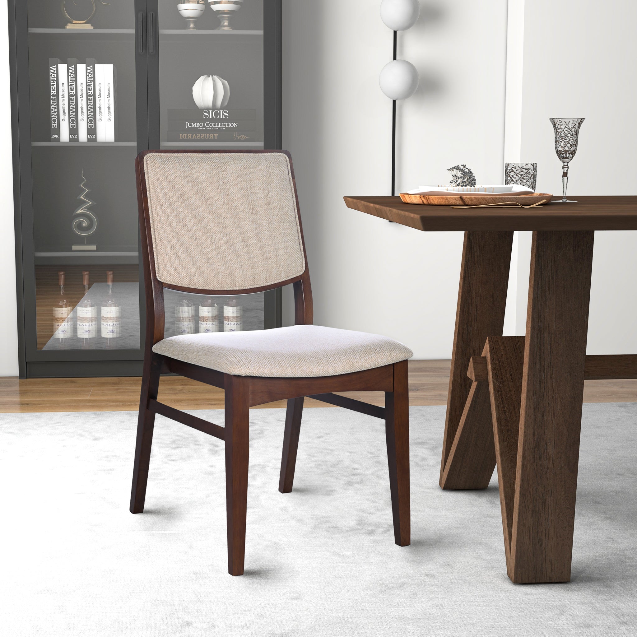 Ashcroft - Skylar Beige Fabric Dining Chair (Set Of 2)