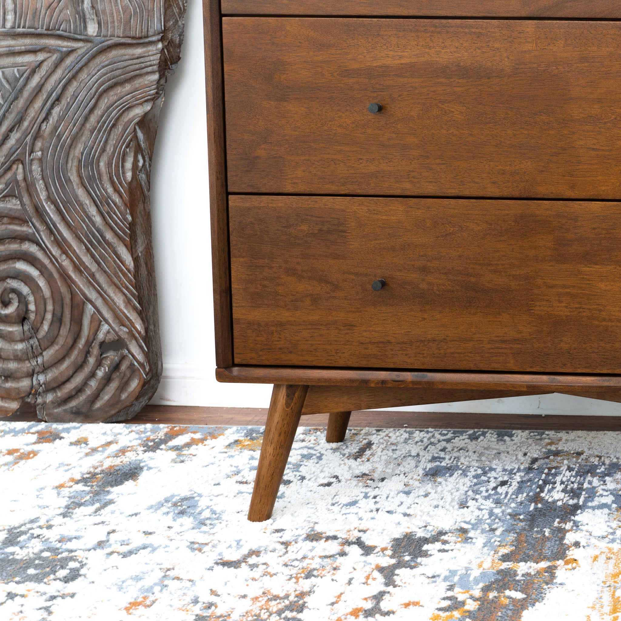 Ashcroft - Caroline Mid Century Modern Solid Wood Dresser 3-Drawer