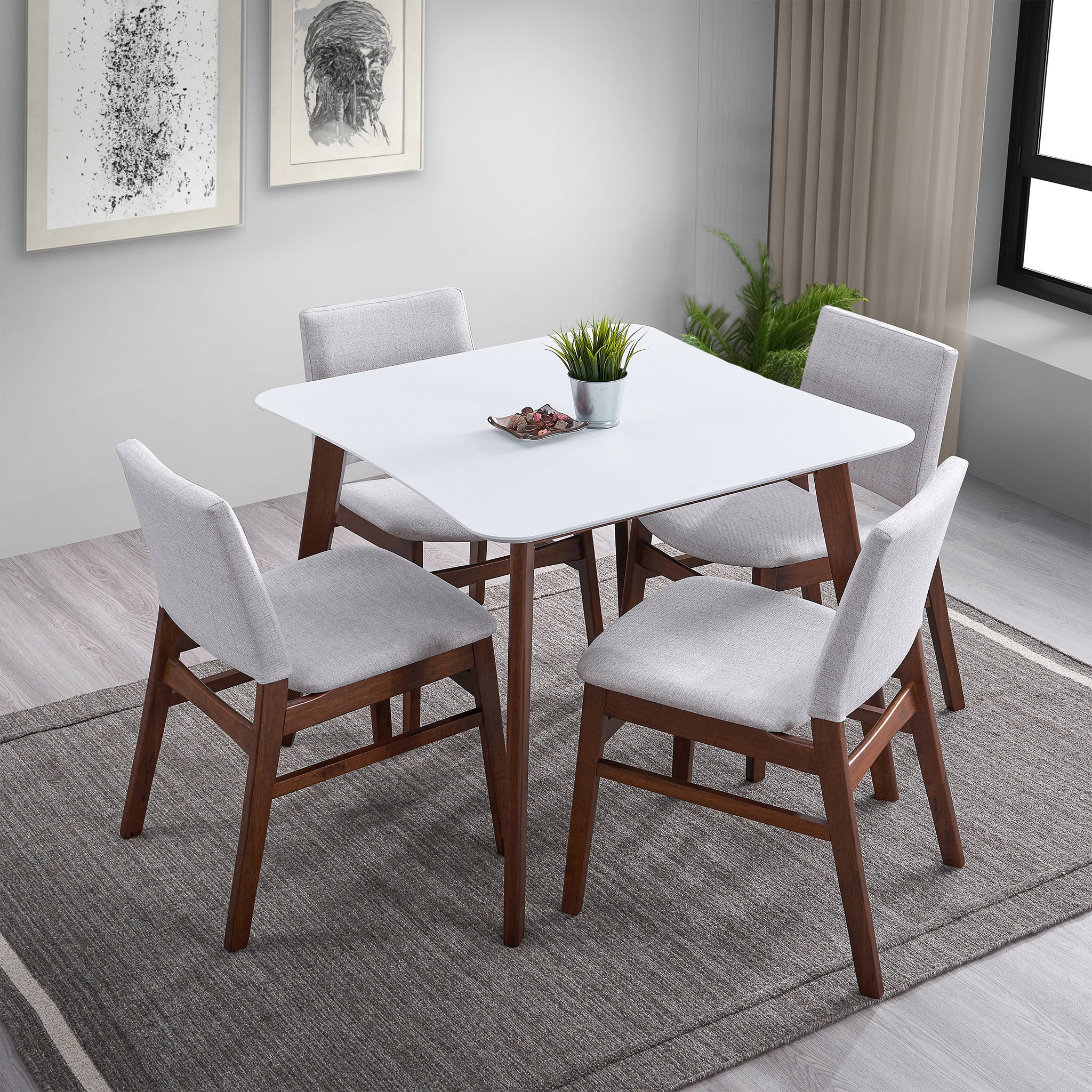 Ashcroft - Benton Modern White Top Dining Table