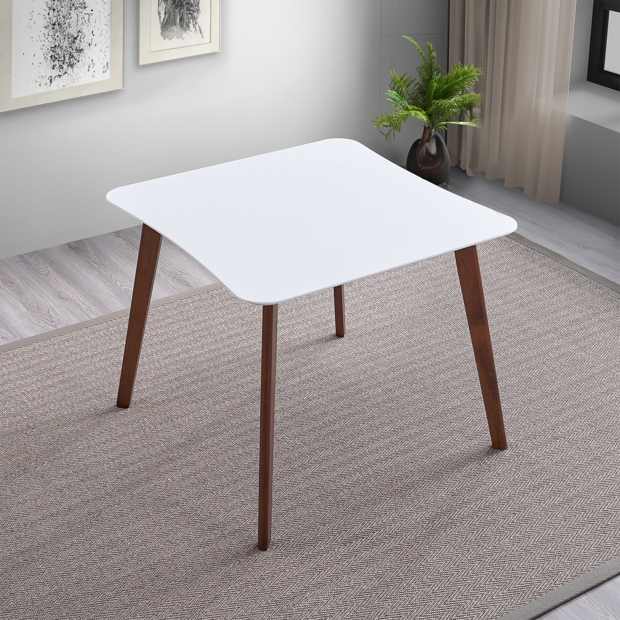 Ashcroft - Benton Modern White Top Dining Table
