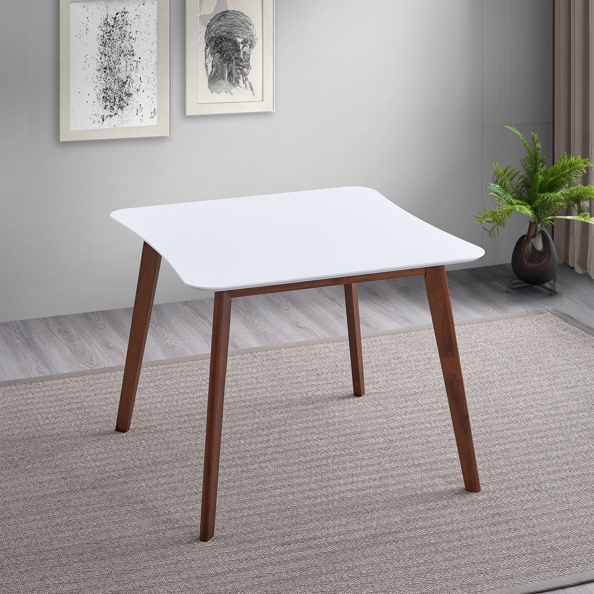 Ashcroft - Benton Modern White Top Dining Table