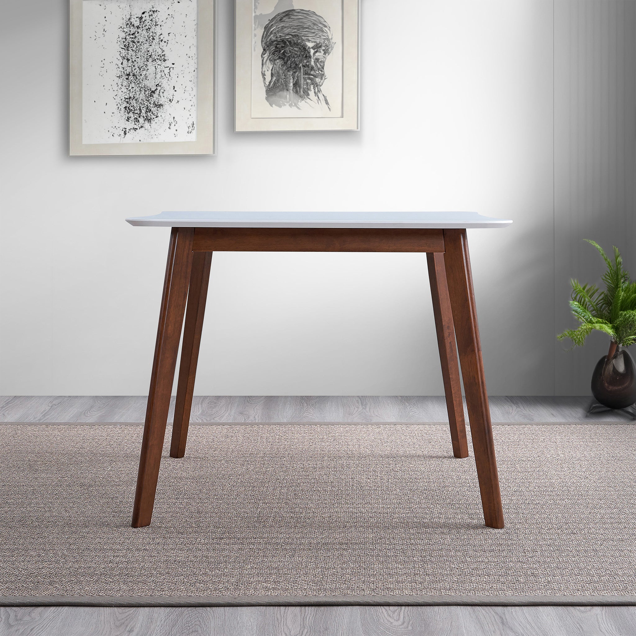 Ashcroft - Benton Modern White Top Dining Table