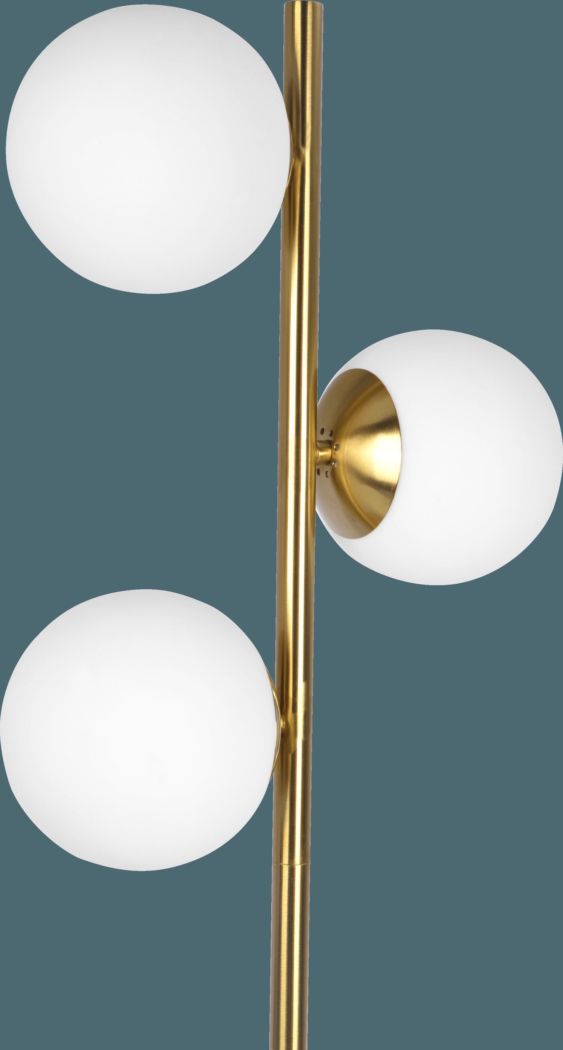 Ashcroft - Brilliance Modern Gold Brush Floor Lamp, Opal Glass Shades and Round Metal Base