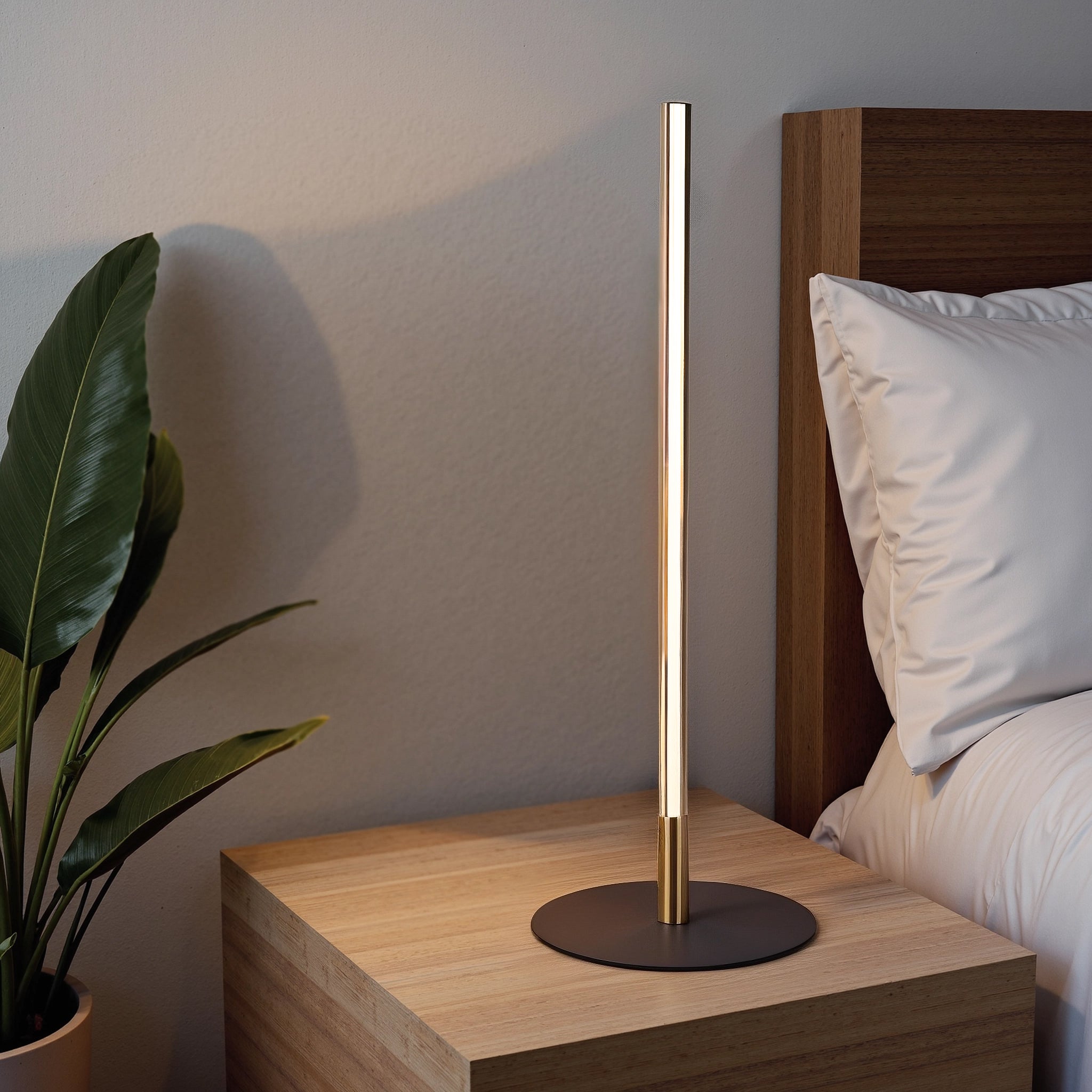 Ashcroft - Dimond Black LED Table Lamp with On/Off Switch Round Metal Base