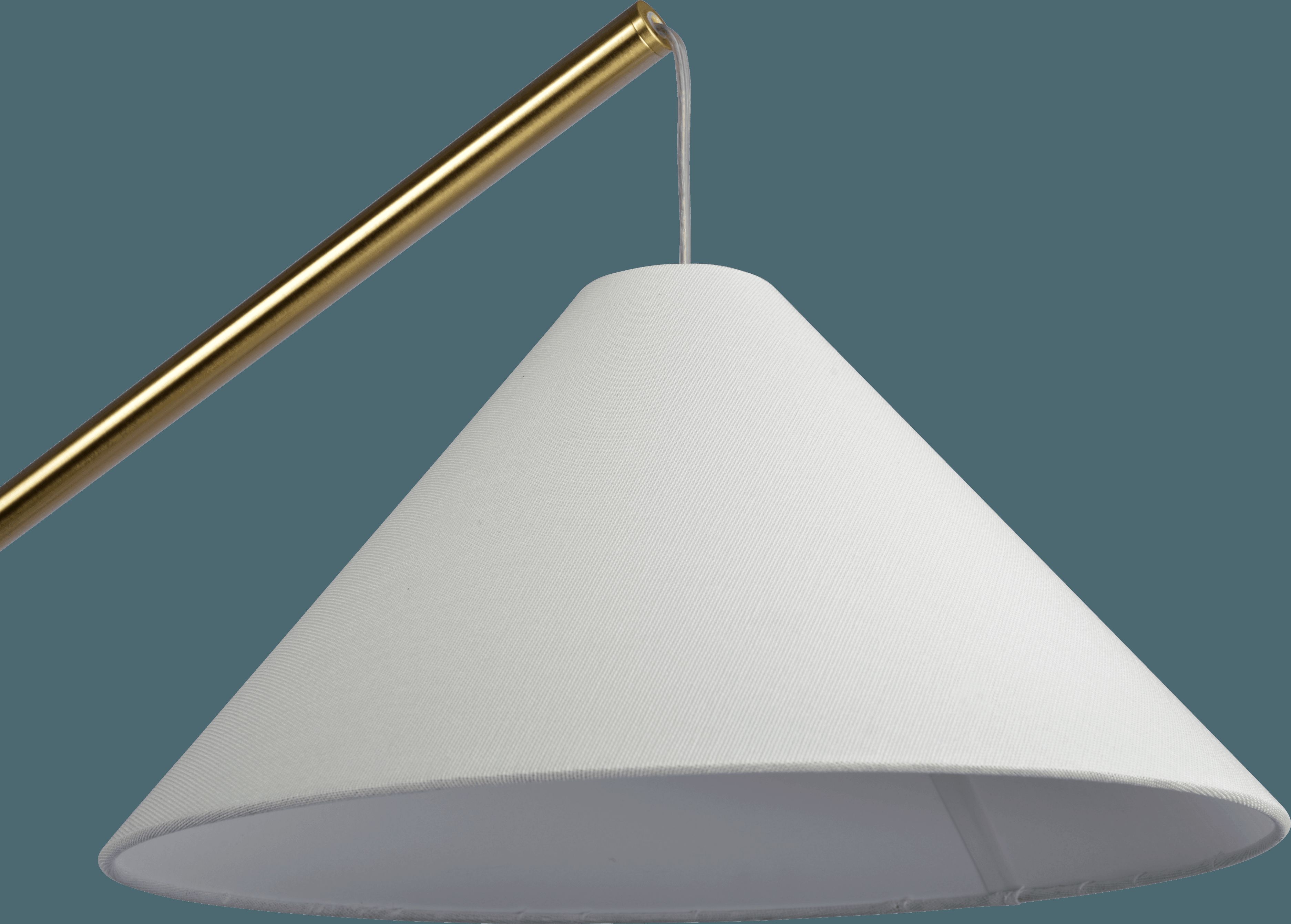 Ashcroft - Lisbon Black Floor Lamp with On/Off Switch Coned Base Hanging White Fabric Shade