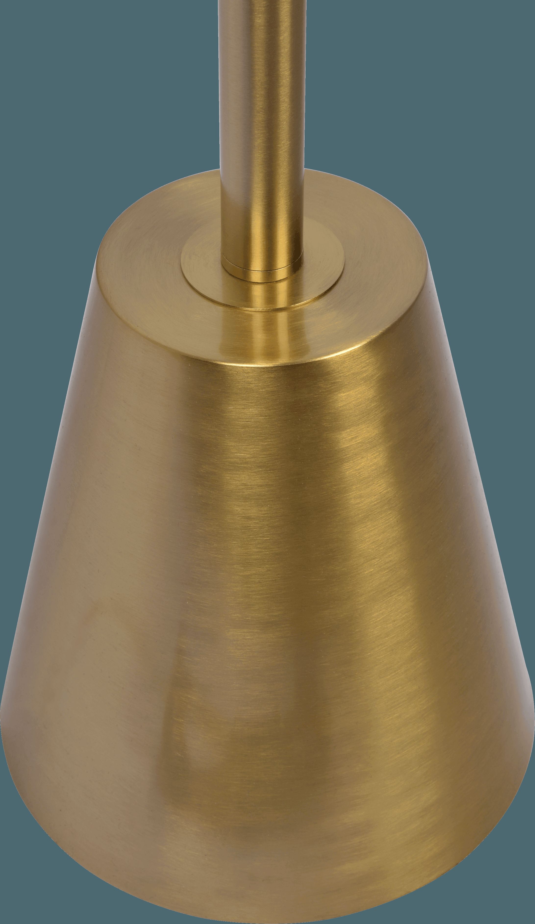 Ashcroft - Lumina Brassed Gold Floor Lamp with Rotary Switch Triple Spots Metal Cone Base