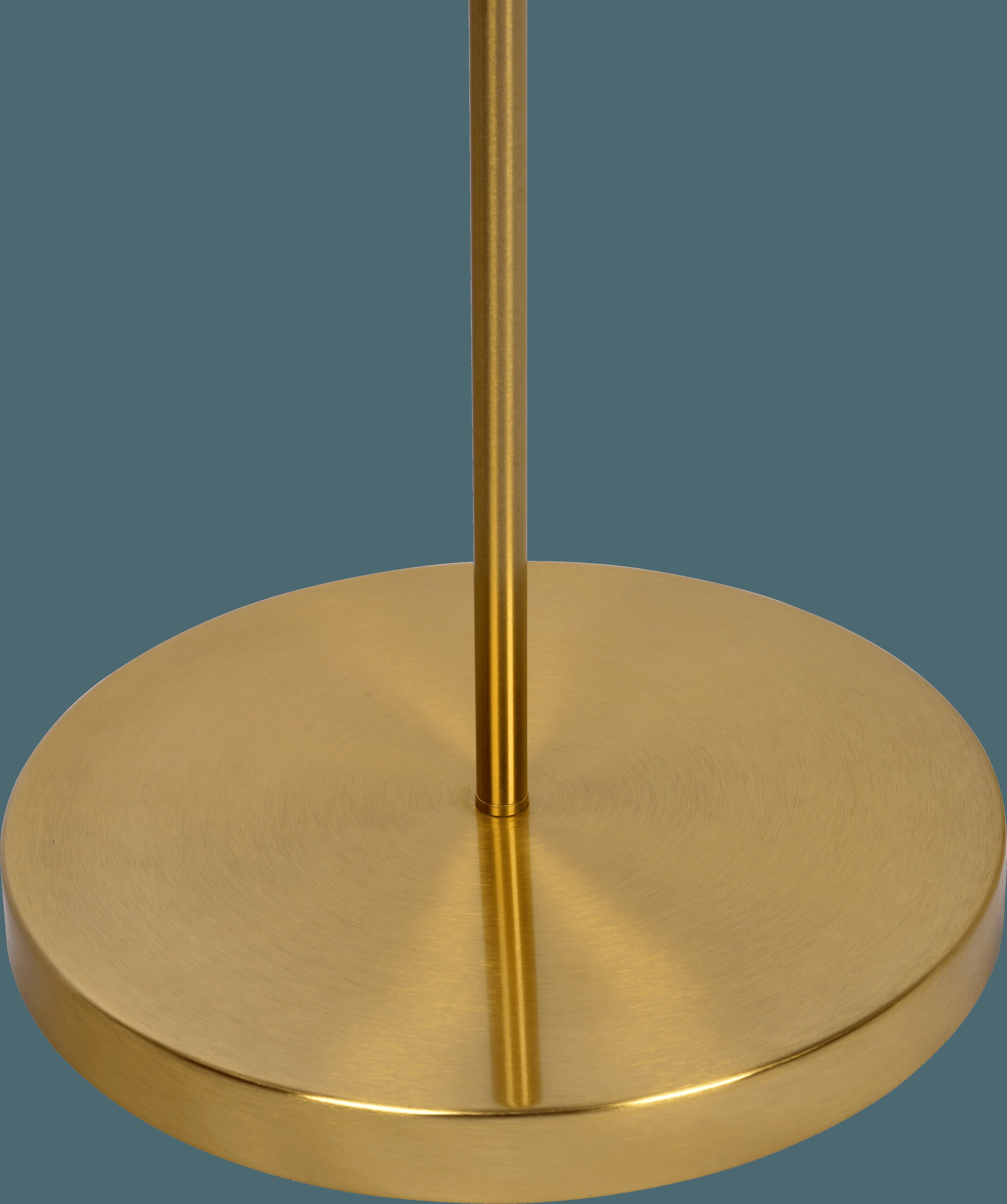 Ashcroft - Majestic Brass Ring Base Curved Floor Lamp with Triangle White Drum Shade