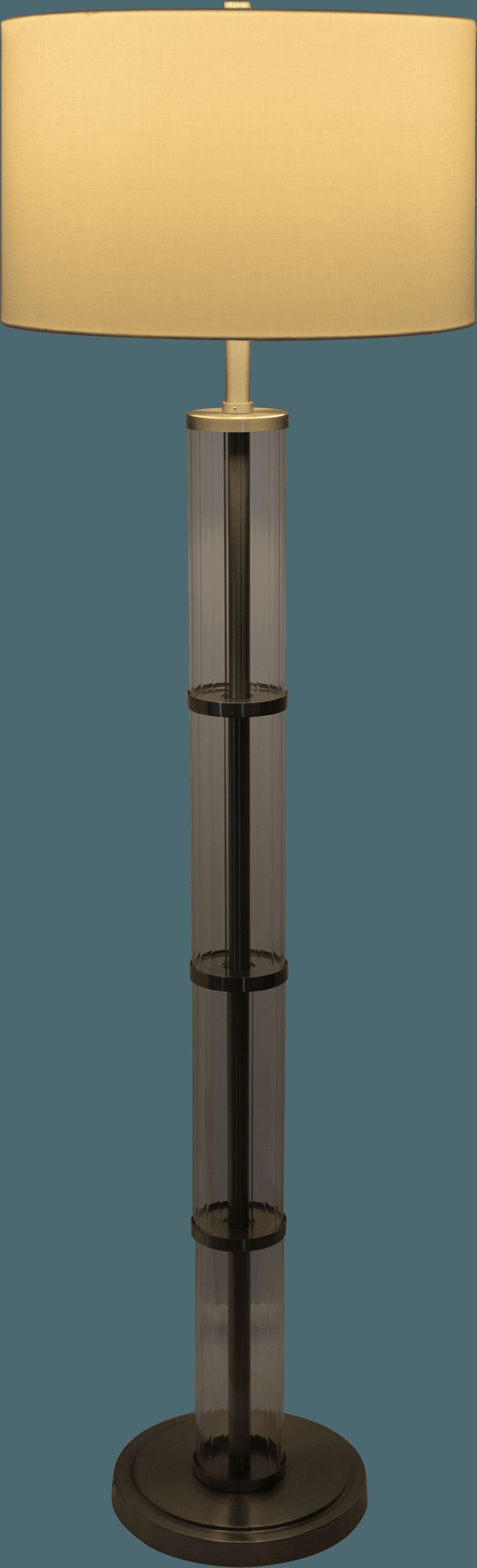 Ashcroft - Nimbus Brushed Nickel Floor Lamp with 3-Way Rotary Switch Clear Glass Body Metal Base