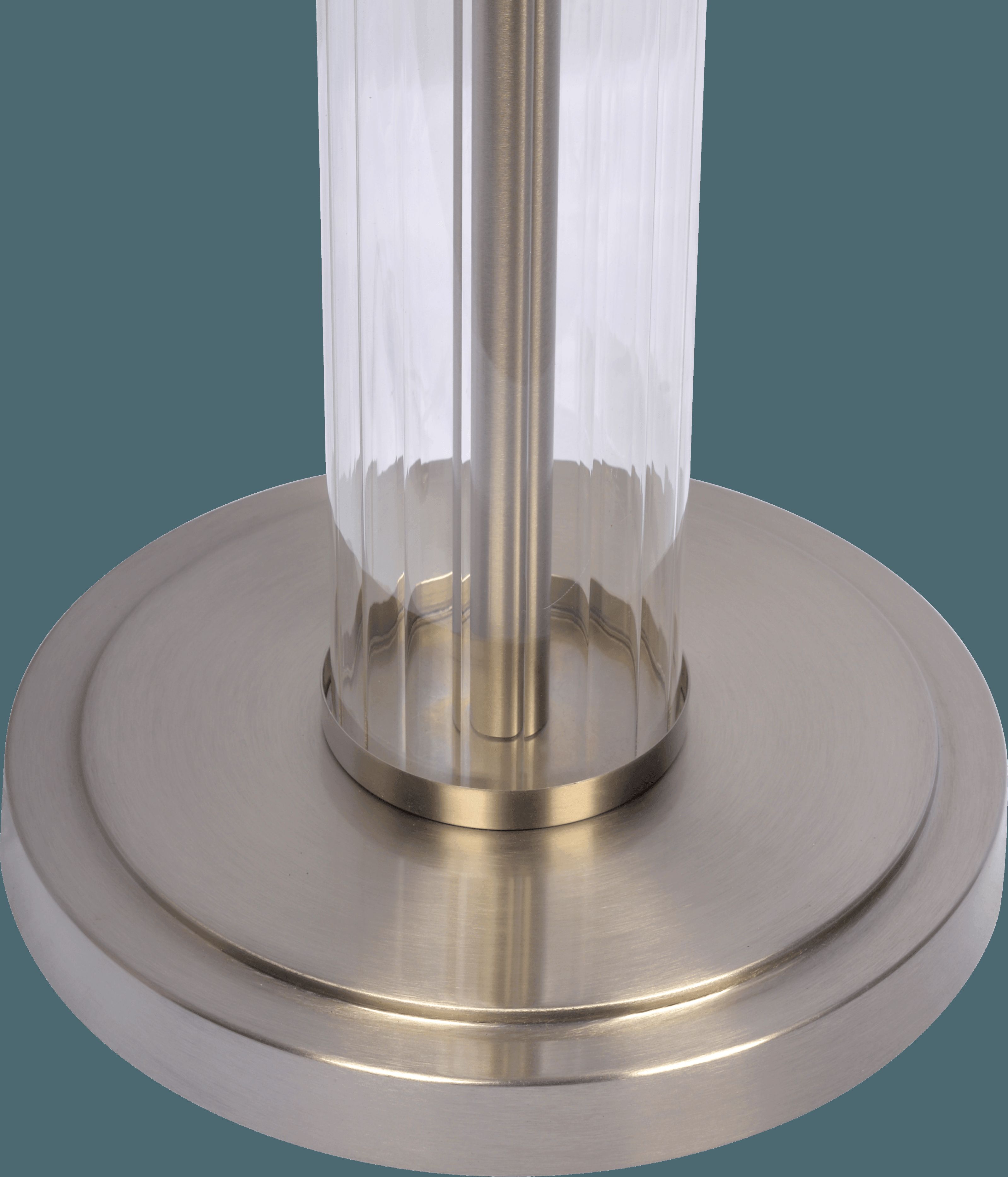 Ashcroft - Nimbus Brushed Nickel Floor Lamp with 3-Way Rotary Switch Clear Glass Body Metal Base