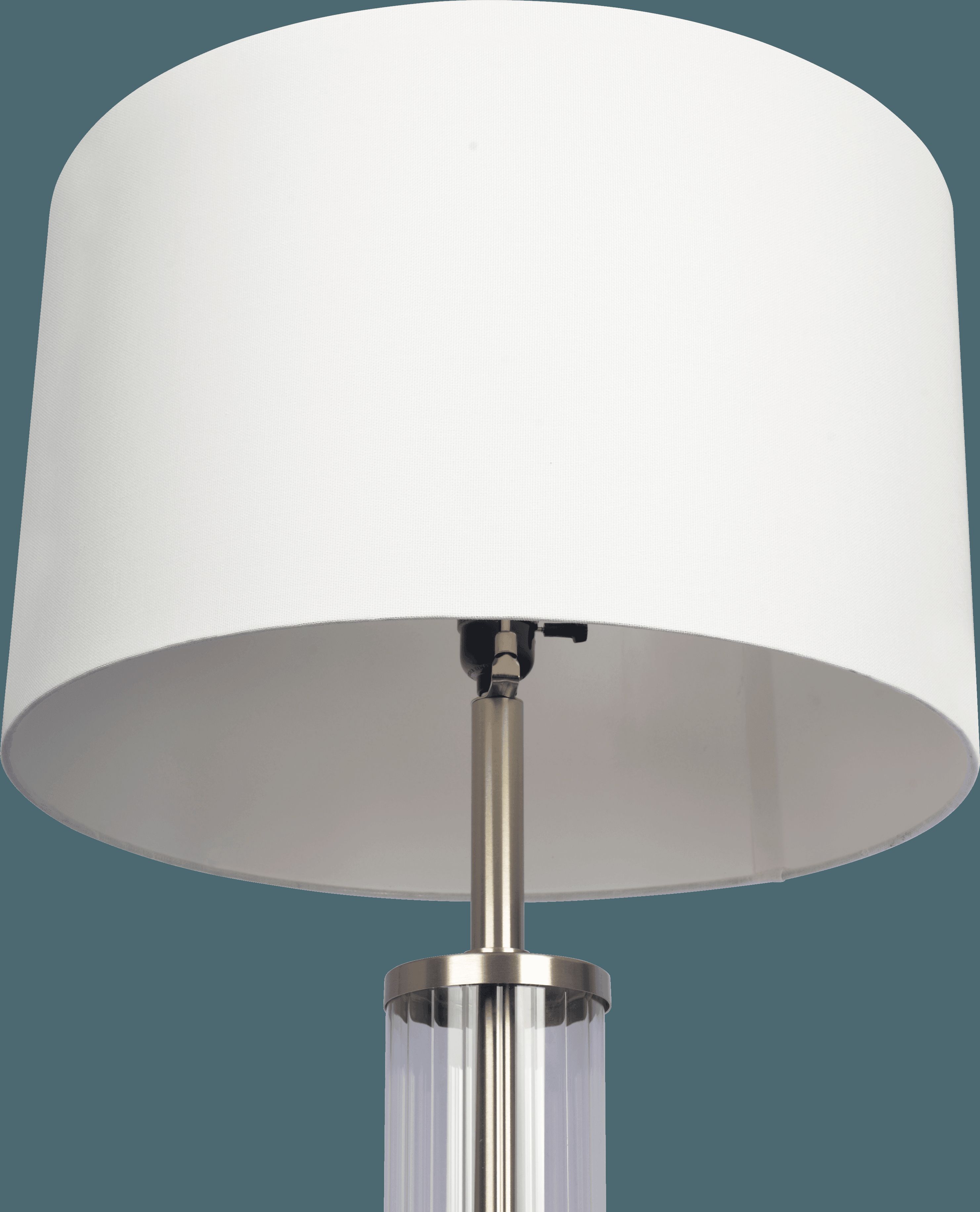 Ashcroft - Nimbus Brushed Nickel Floor Lamp with 3-Way Rotary Switch Clear Glass Body Metal Base