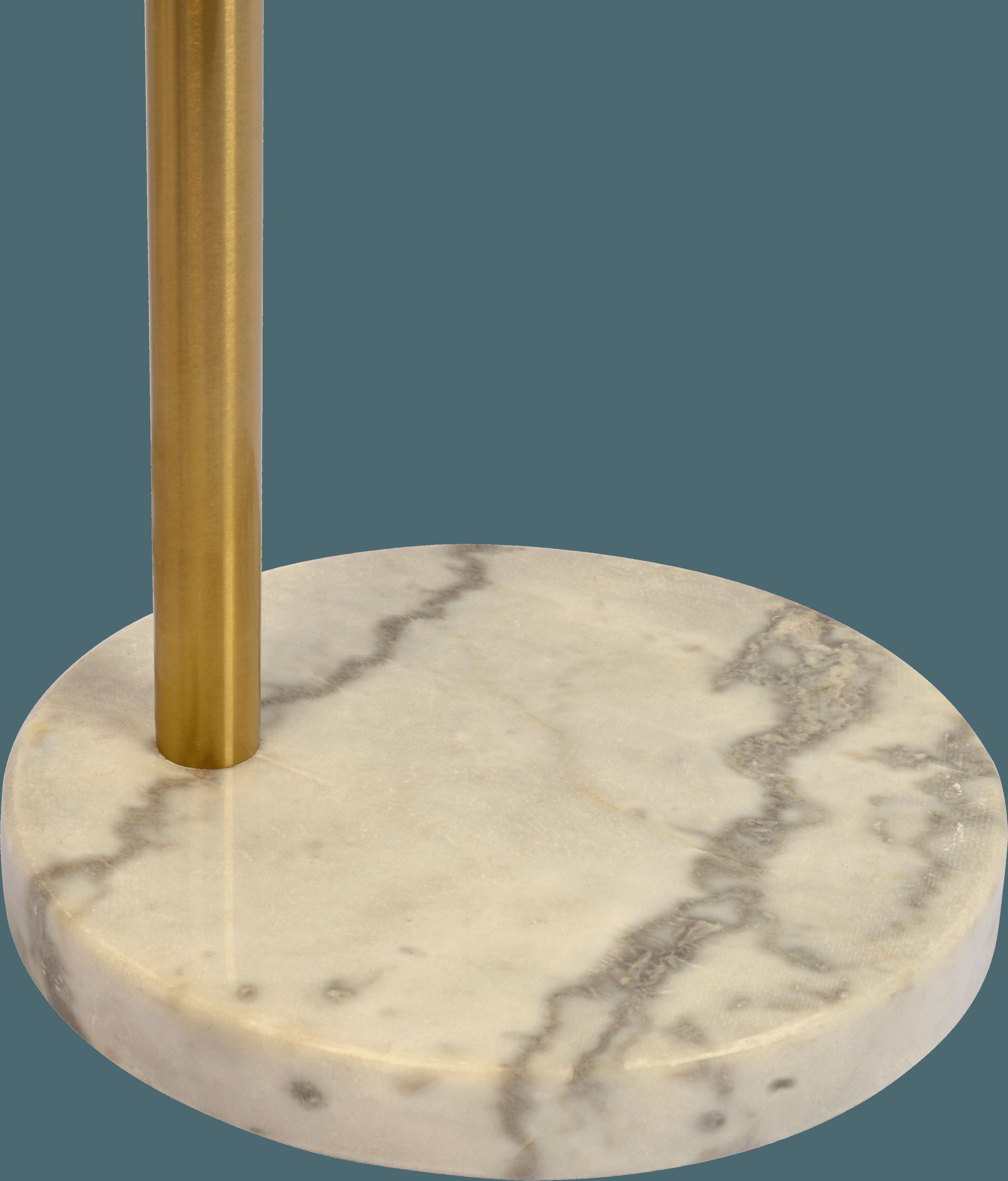 Ashcroft - Oasis Long Arm Gold Brass Adjustable Floor Lamp with Round White Marble Base