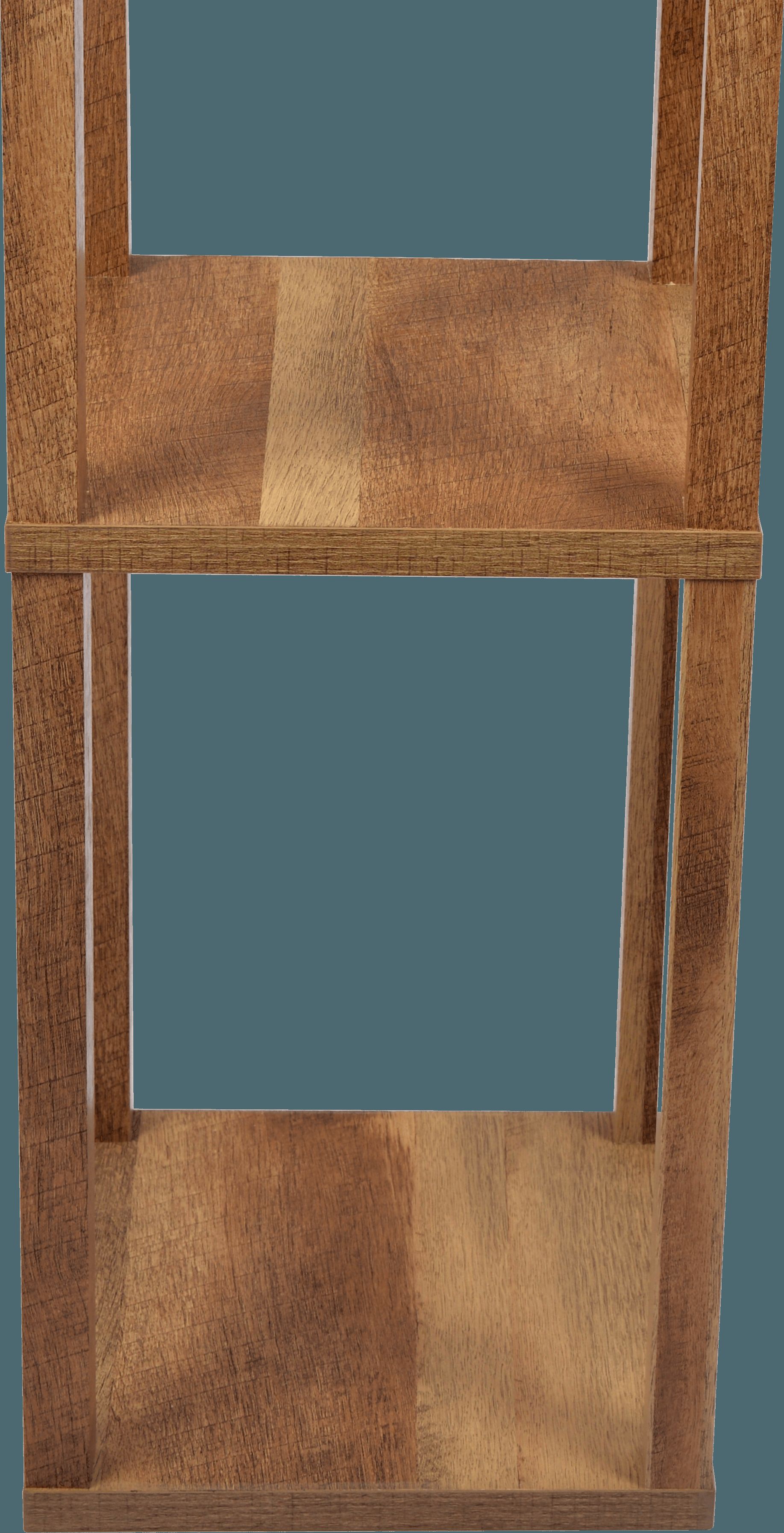 Ashcroft - Pinnacle Shelf Floor Lamp For Bedroom/Living Room, Natural Wood with Long Shade