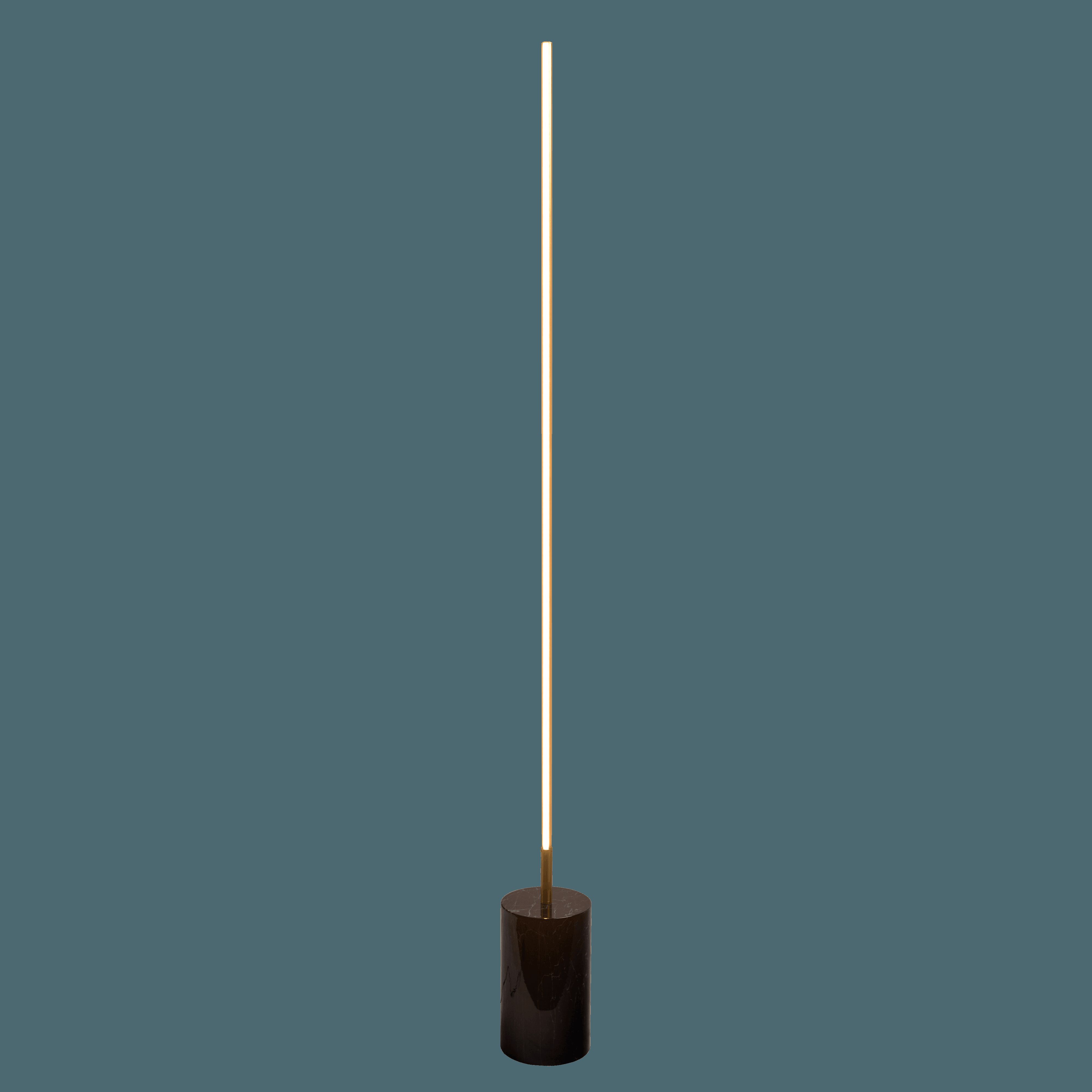 Ashcroft - Prism Brassed Gold LED Floor Lamp with On/Off Switch Faux Marble Base