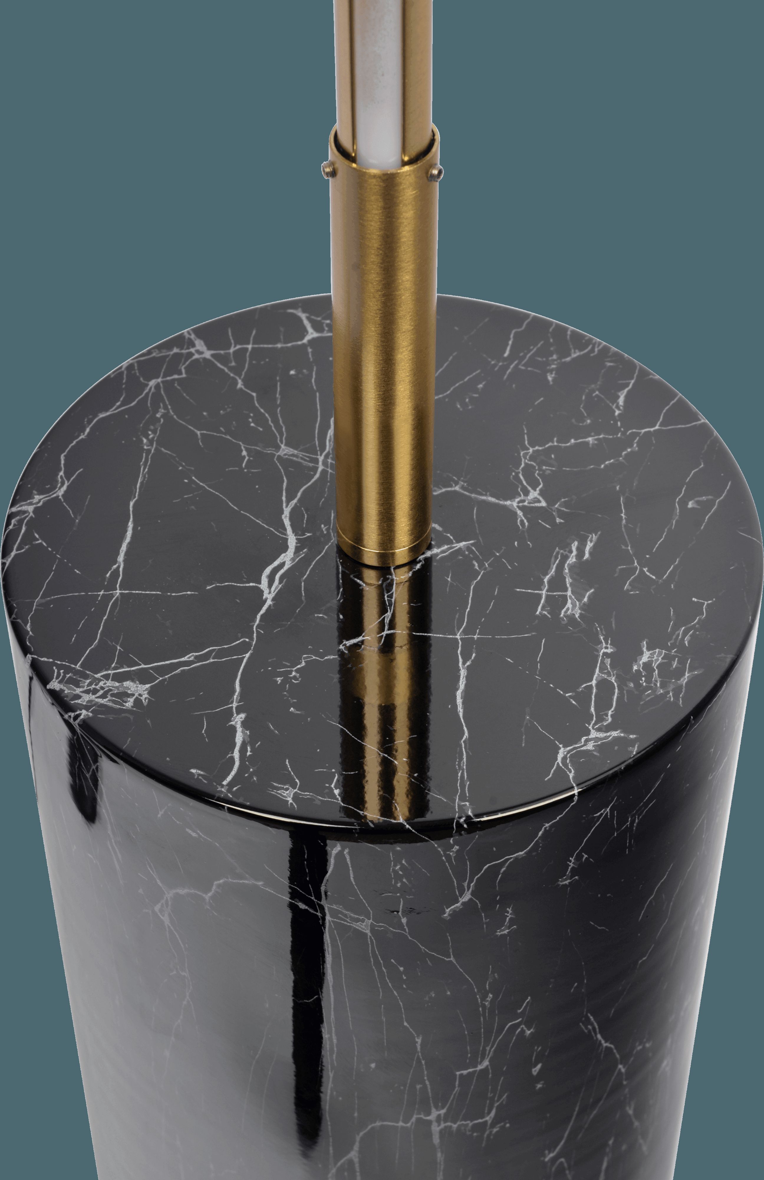 Ashcroft - Prism Brassed Gold LED Floor Lamp with On/Off Switch Faux Marble Base