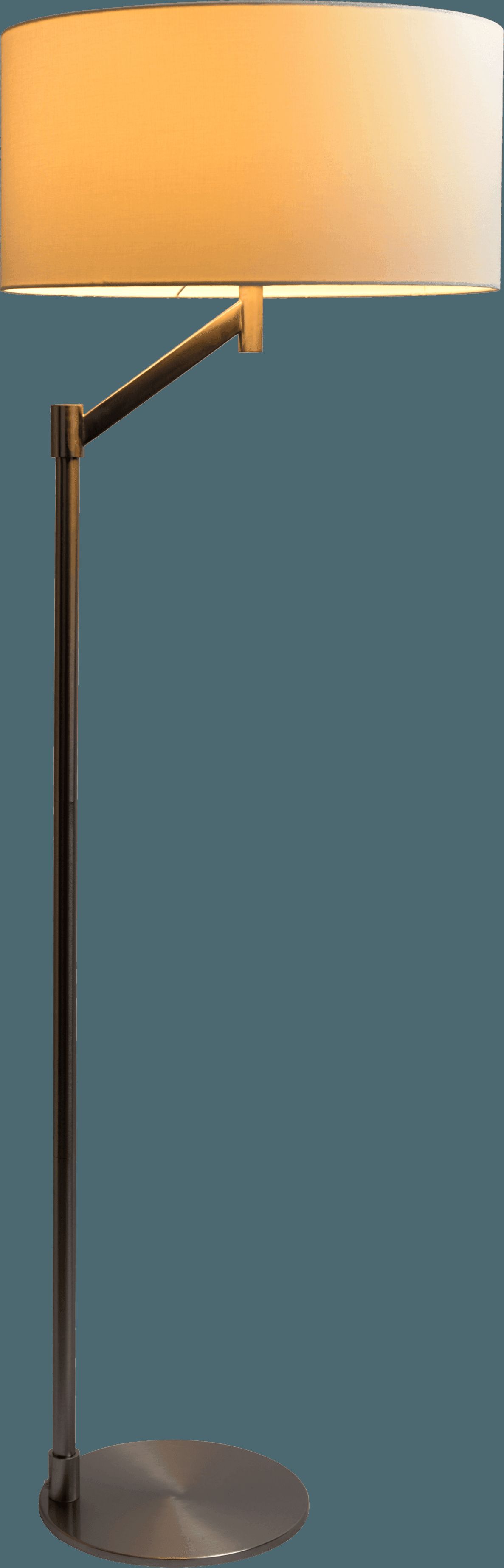 Ashcroft - Serene Brushed Nickel Floor Lamp with Rotary Switch Metal Base White Linen Shade