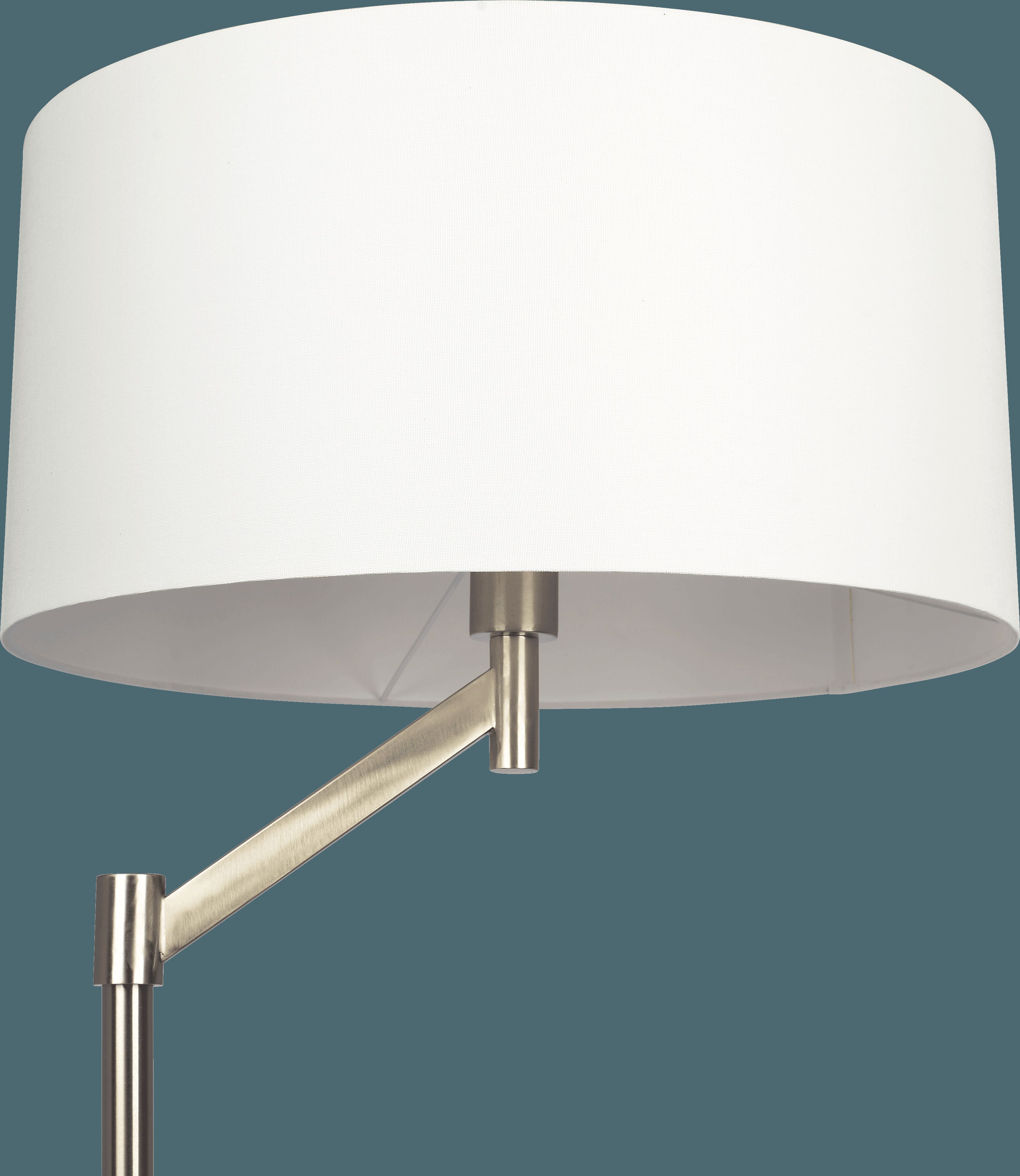 Ashcroft - Serene Brushed Nickel Floor Lamp with Rotary Switch Metal Base White Linen Shade