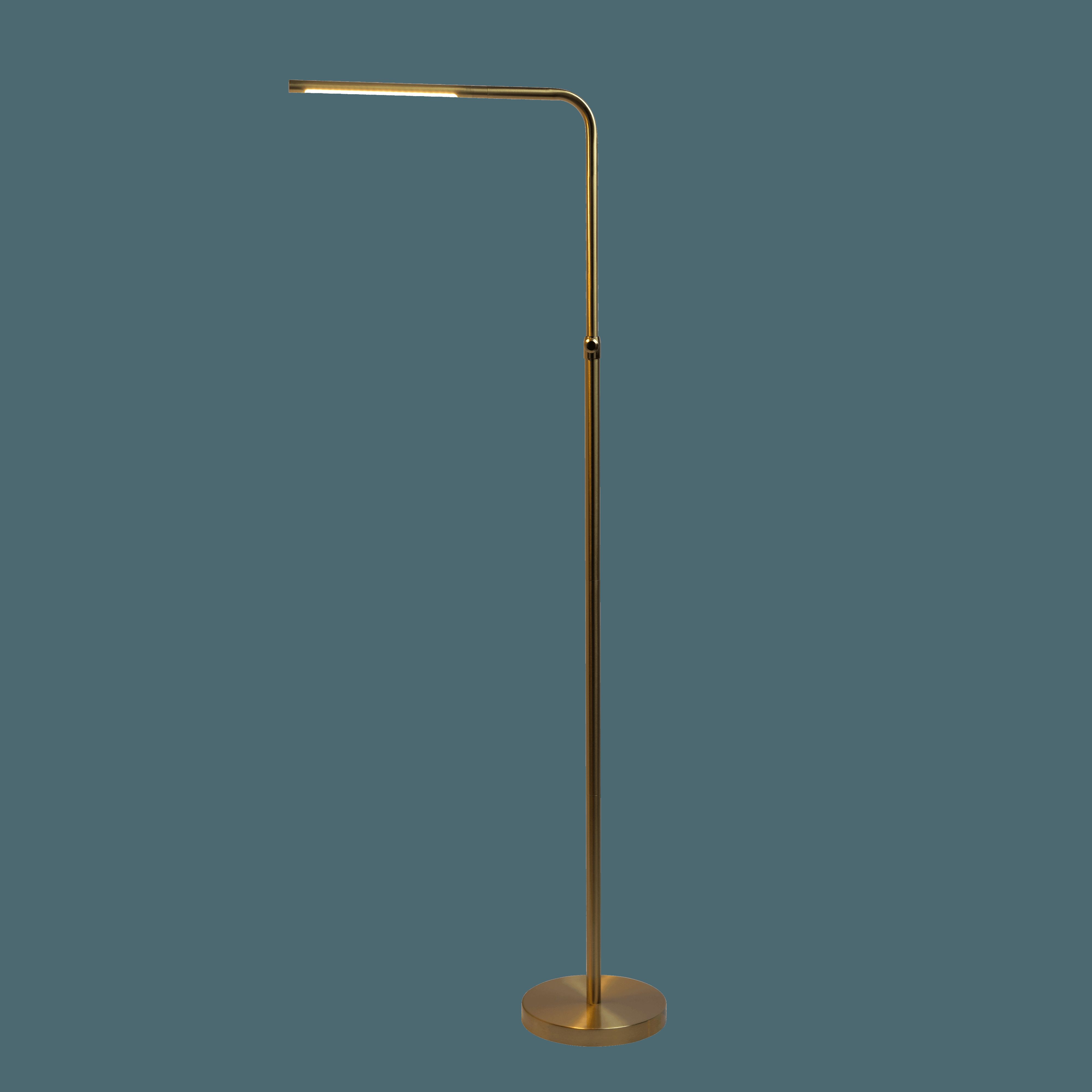 Ashcroft - Verve Brassed Gold Floor Lamp with On/Off Switch Adjustable Led Round Base