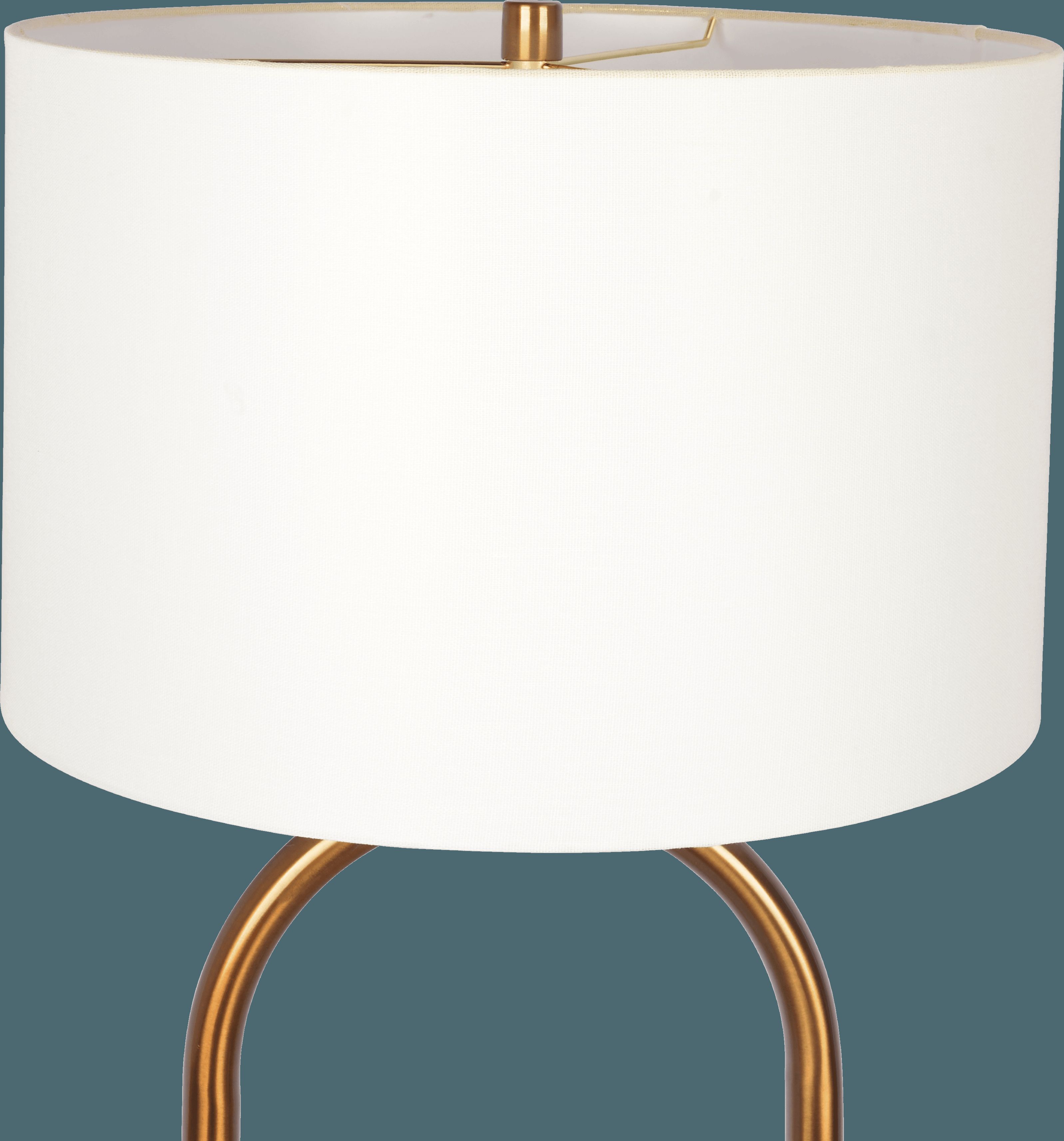 Ashcroft - Vivid Brass Ring Base Floor Lamp with Large White Drum Shade