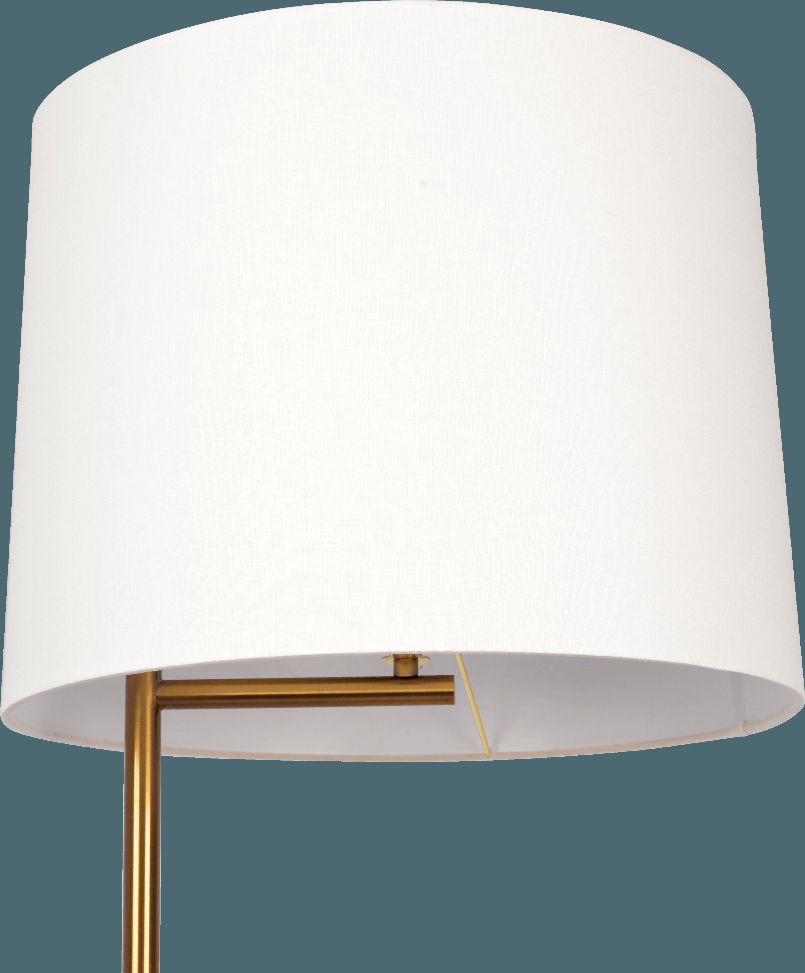 Ashcroft - Zenith Offset Brass Base Floor Lamp with Drum-shaped Linen Shade