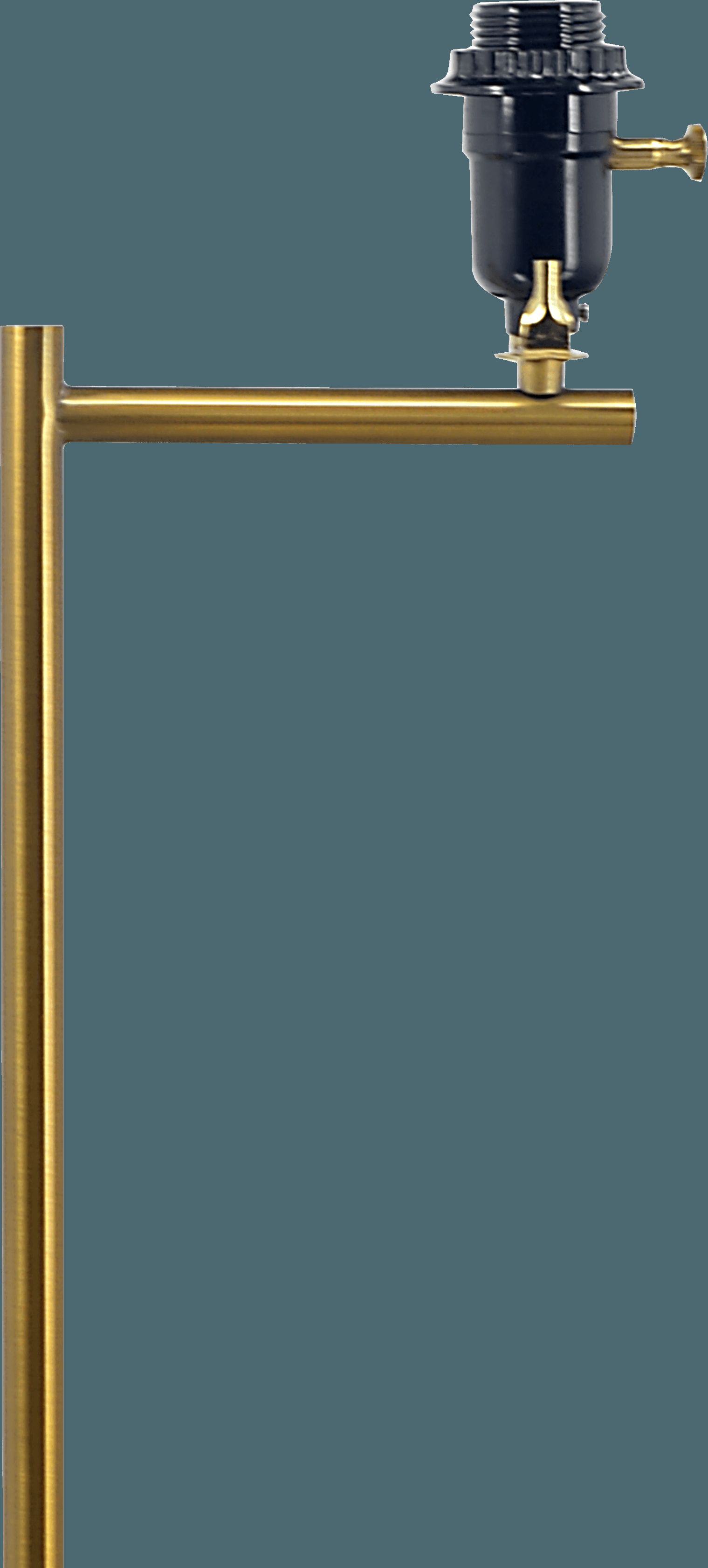 Ashcroft - Zenith Offset Brass Base Floor Lamp with Drum-shaped Linen Shade