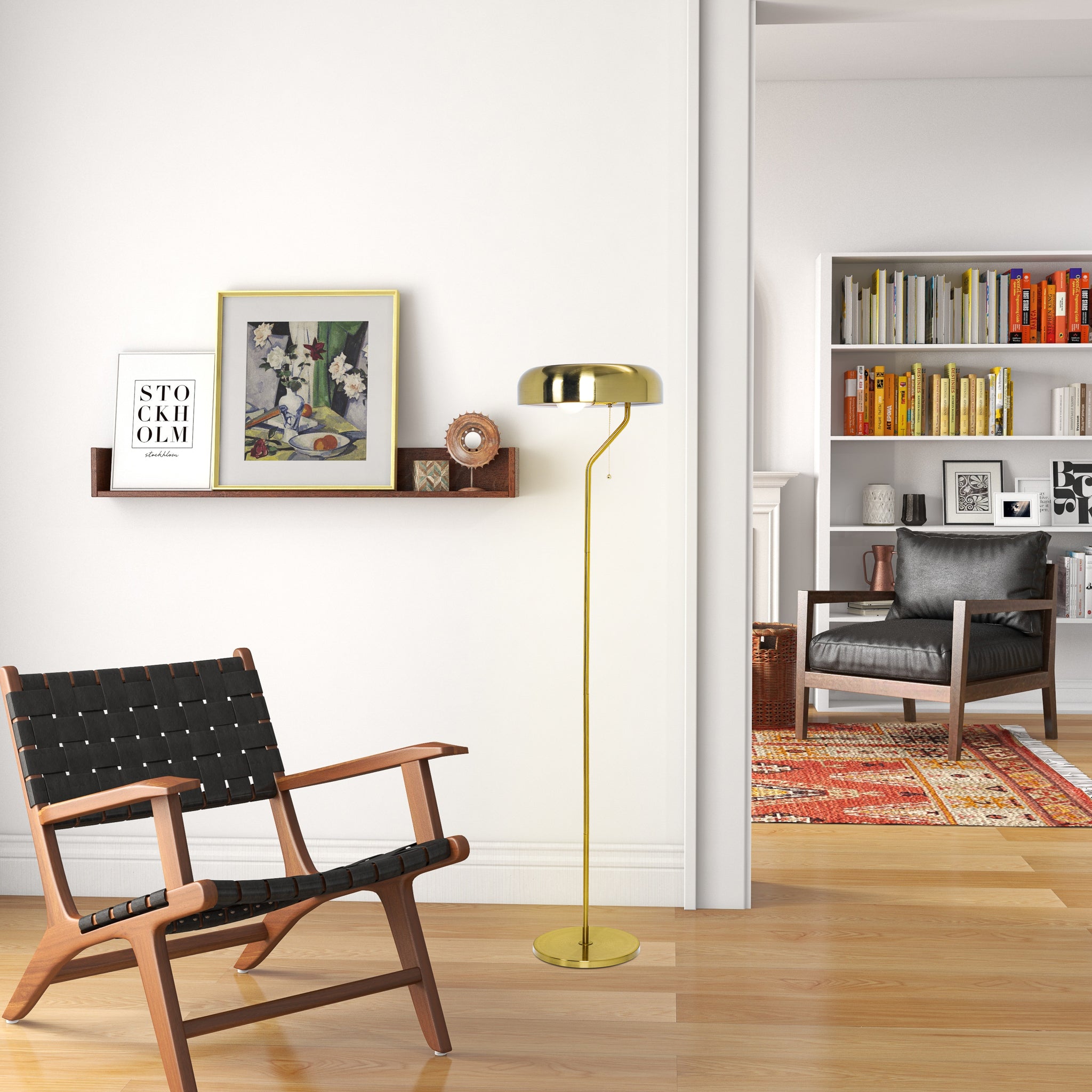 Ashcroft - Spectra Floor Lamp - Gold outer and White inner
