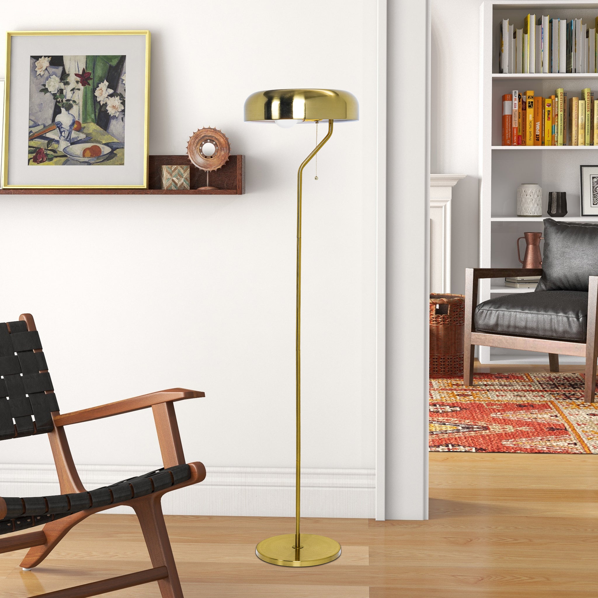 Ashcroft - Spectra Floor Lamp - Gold outer and White inner