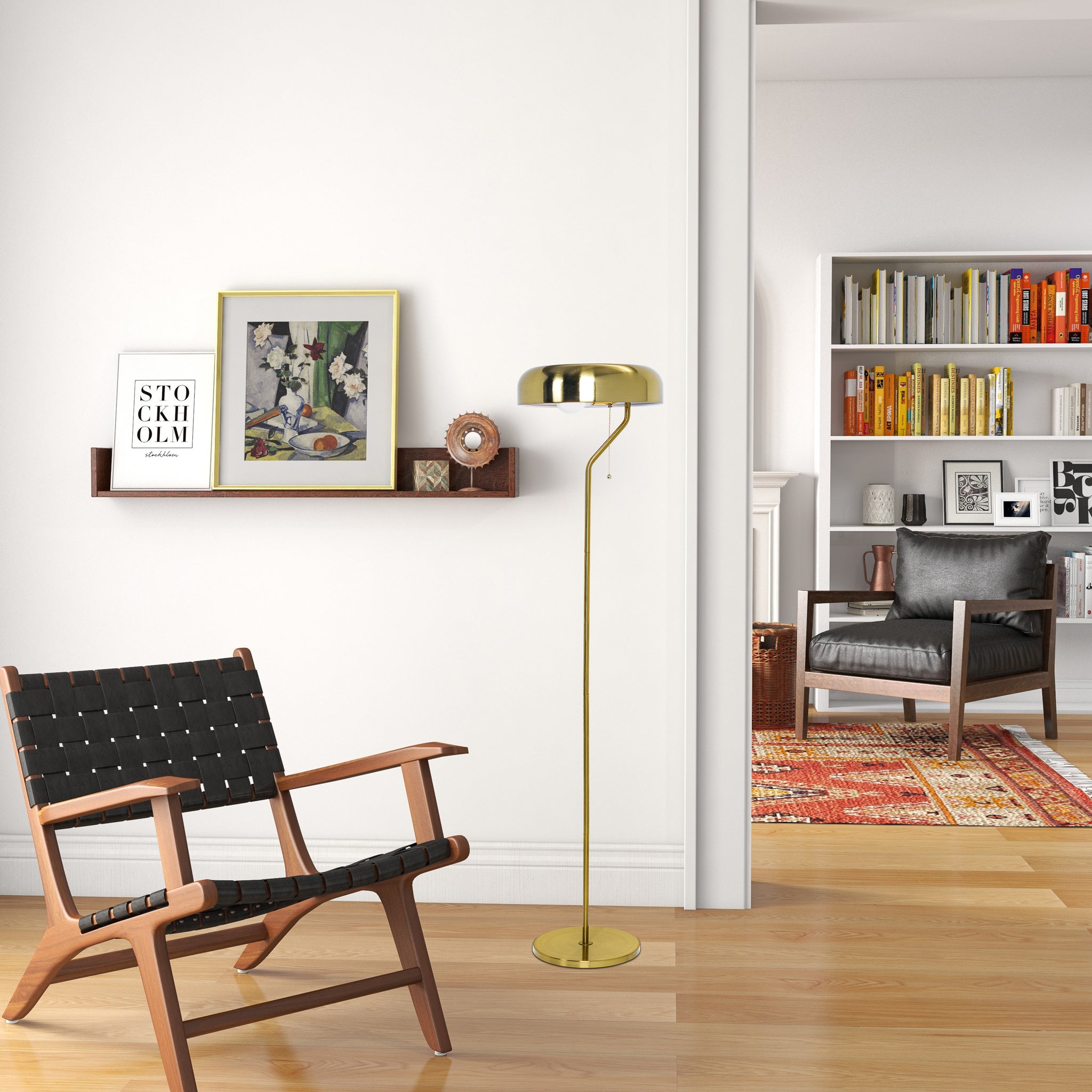 Ashcroft - Spectra Floor Lamp - Gold outer and White inner